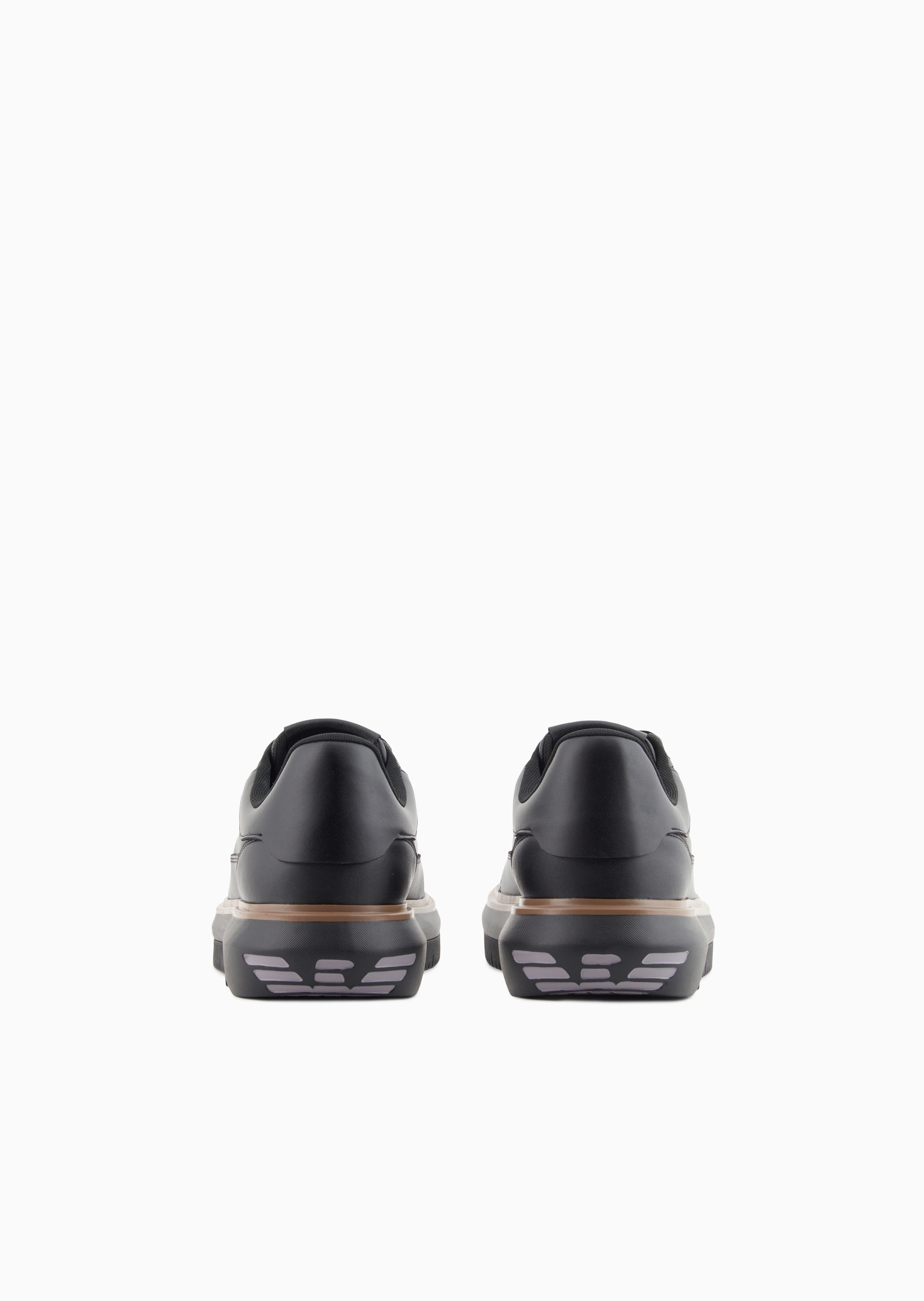 Emporio Armani 男士系带低帮厚底纯色运动休闲鞋