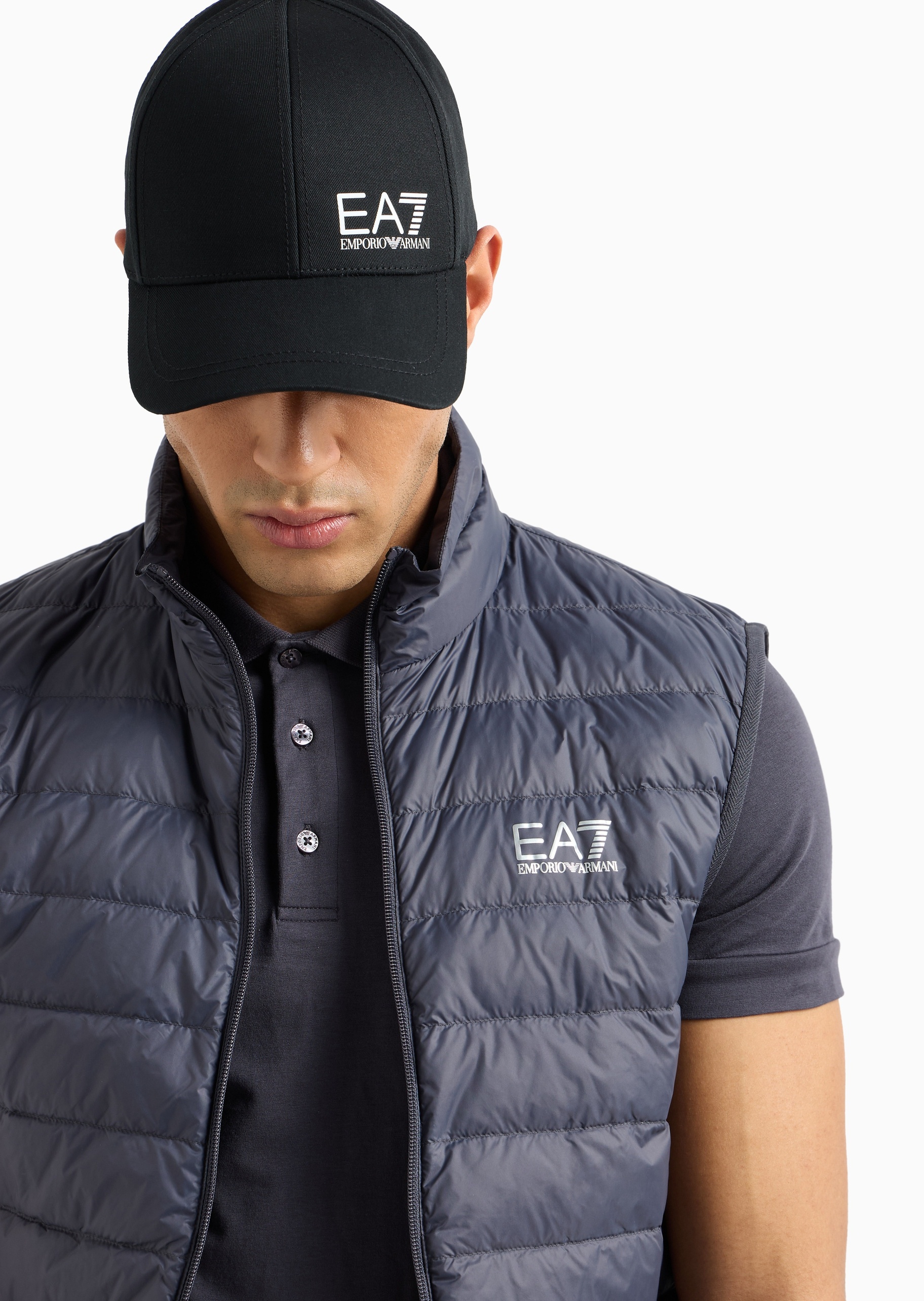 EA7 男女同款纯棉宽帽檐出游休闲棒球鸭舌帽