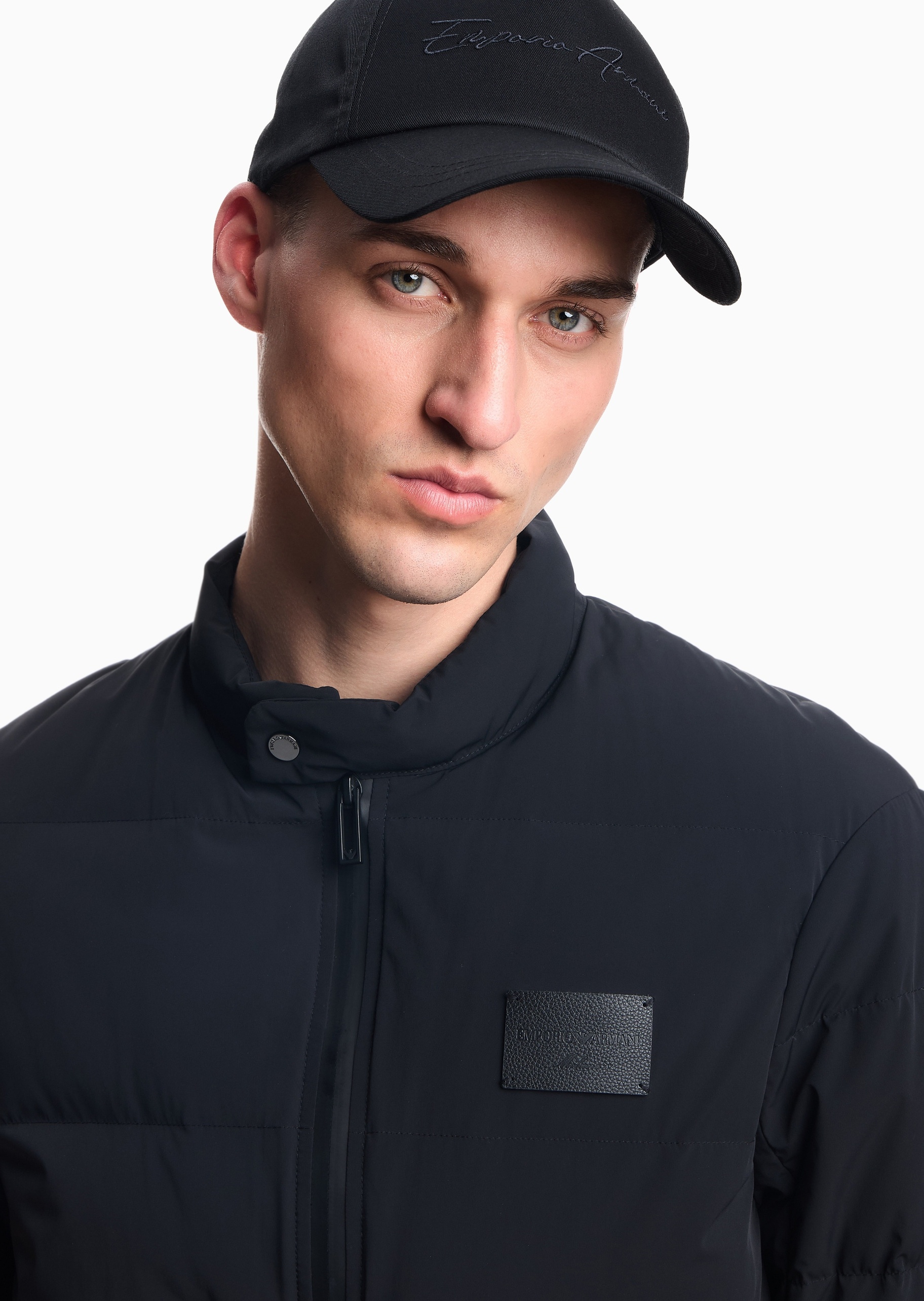 Emporio Armani 男士卡扣圆顶弯檐标识刺绣棒球帽