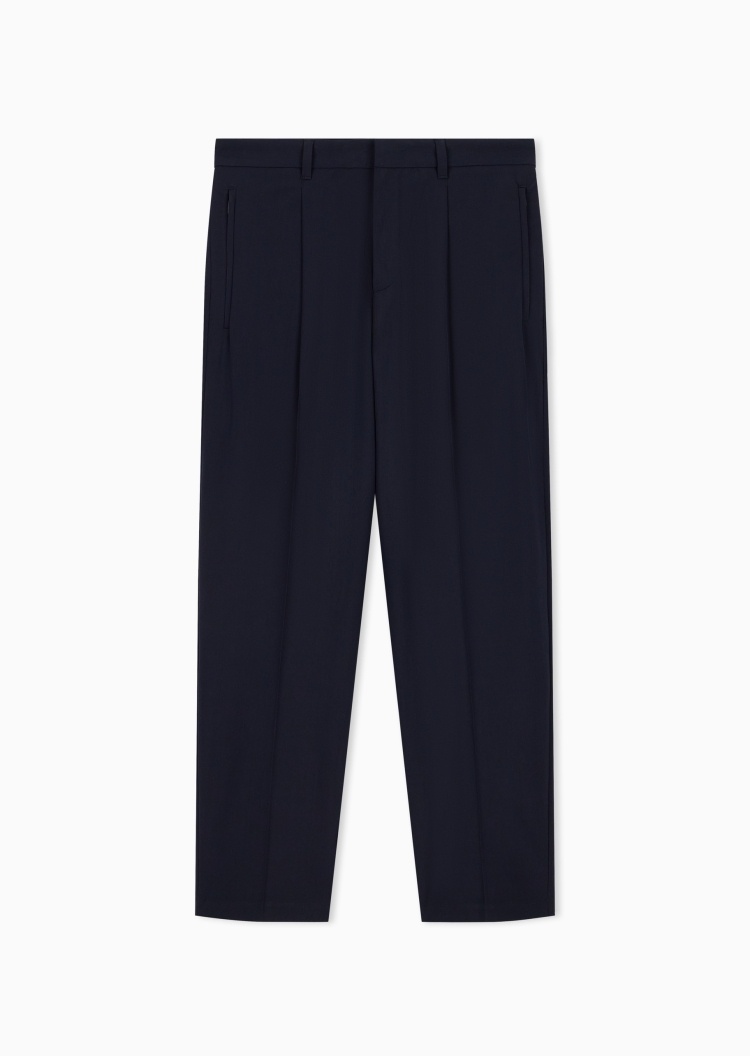 Emporio Armani 男士直筒商务Cleanfit打褶休闲裤