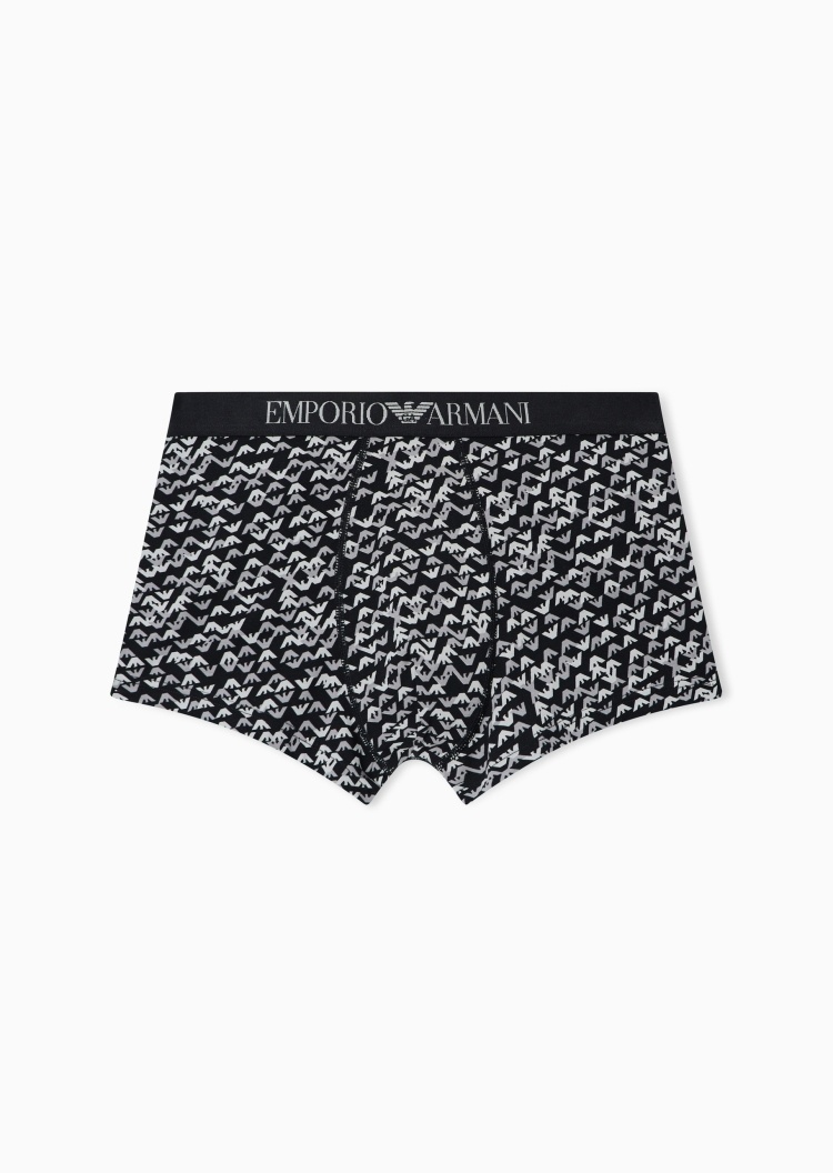 Emporio Armani 男士弹力平角满印时尚休闲家居内裤