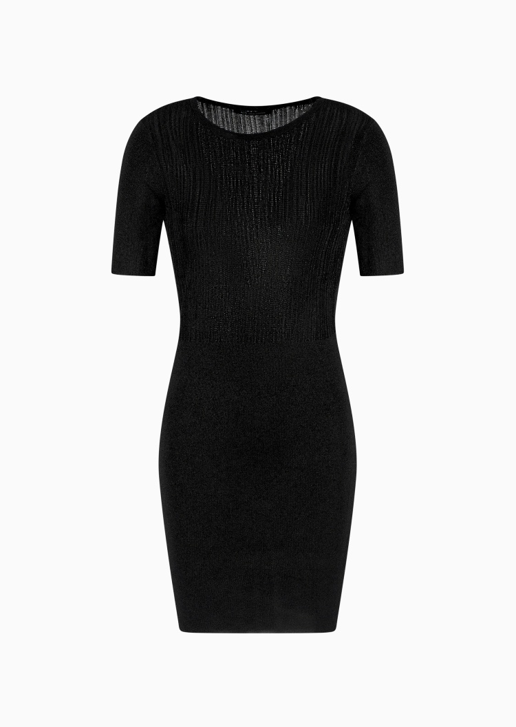ARMANI EXCHANGE 女士修身短款包臀银色纱线连衣裙