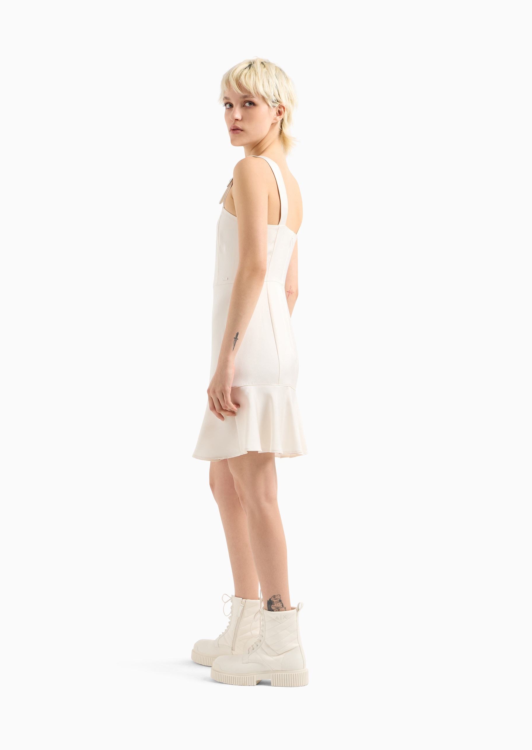 ARMANI EXCHANGE 女士短款A字可调节背带纯色连衣裙