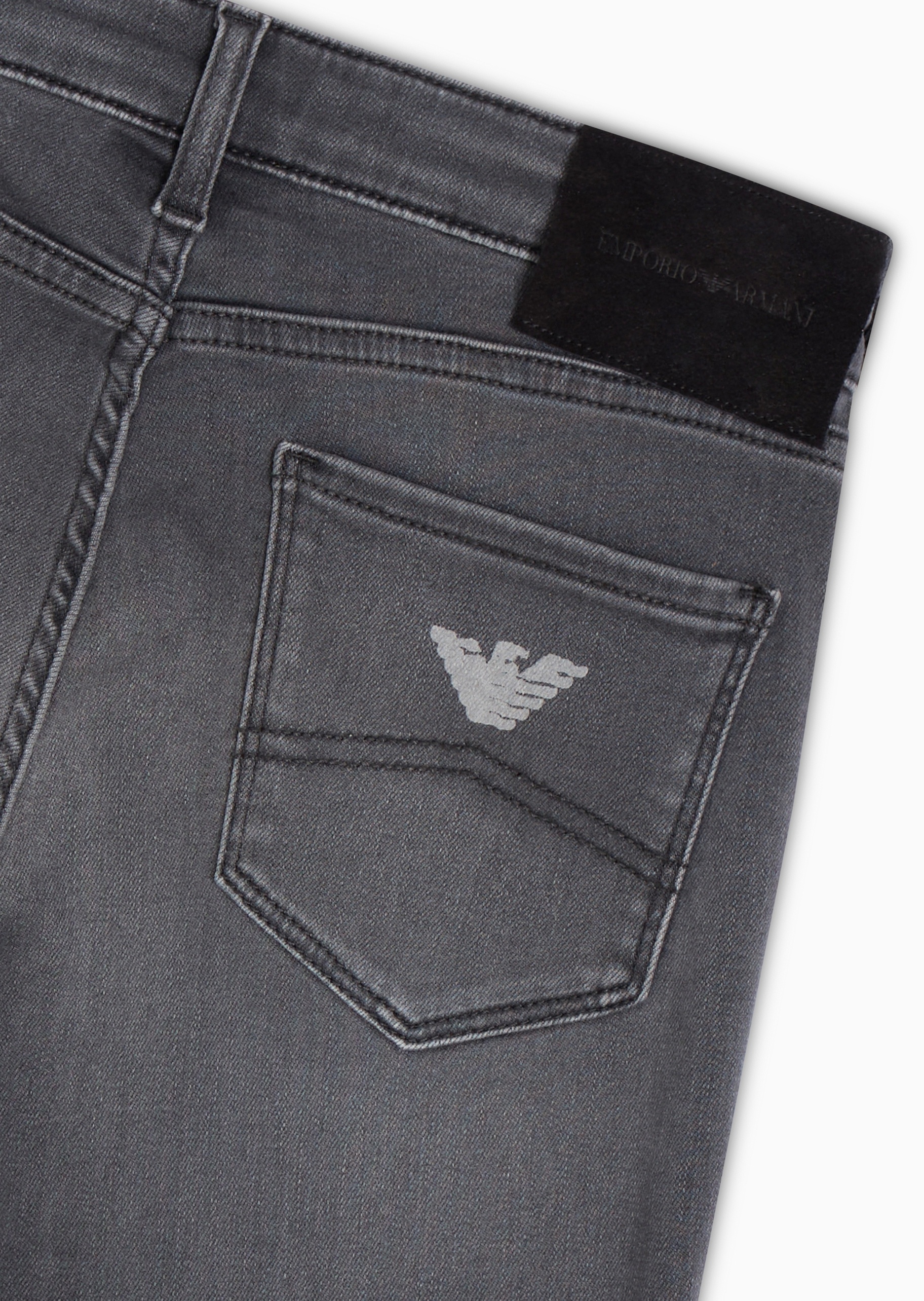 Emporio Armani 女士棉质高弹紧身高腰长款铅笔窄脚牛仔裤