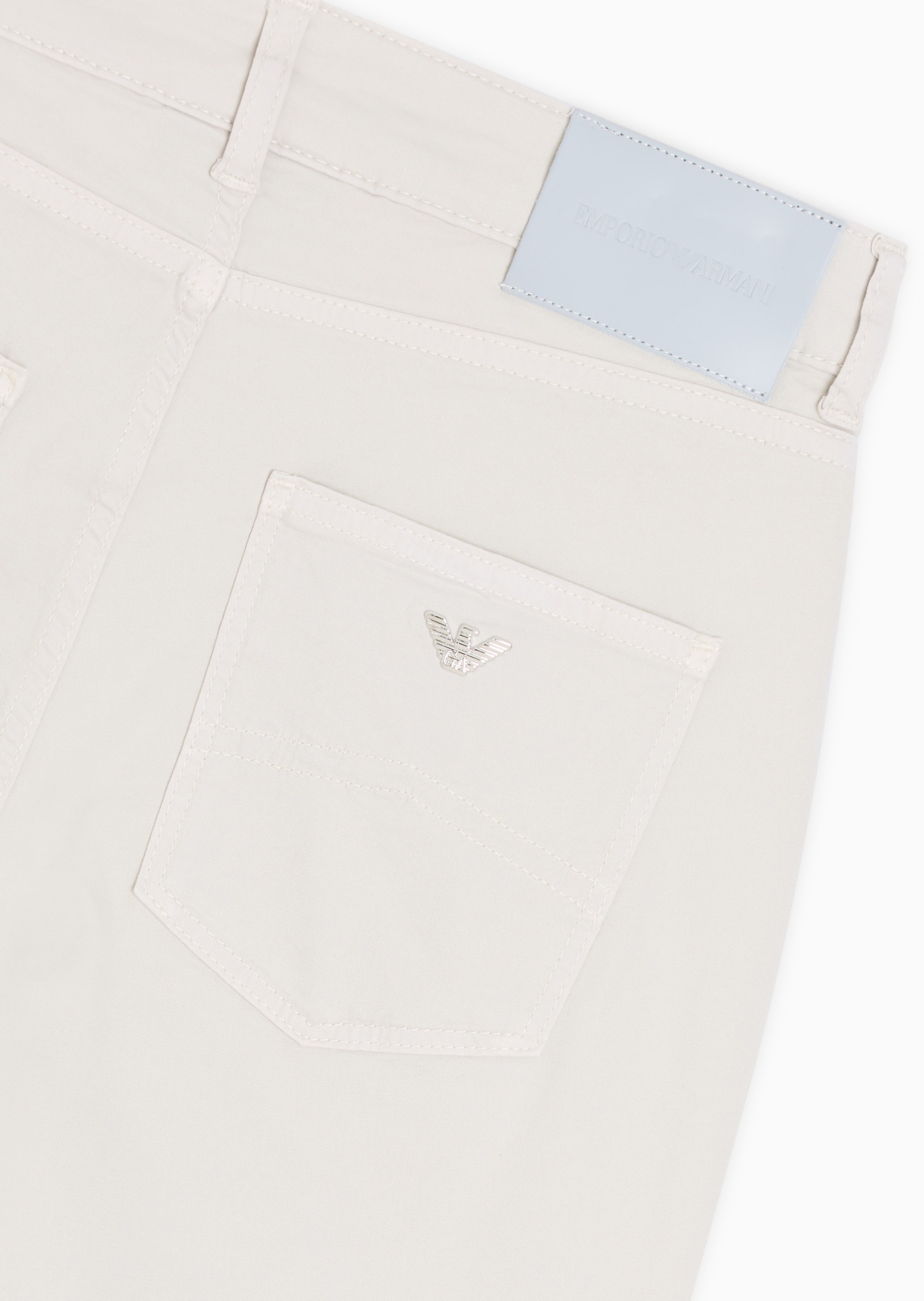 Emporio Armani 女士棉质弹力紧身中腰长款铅笔窄脚牛仔裤