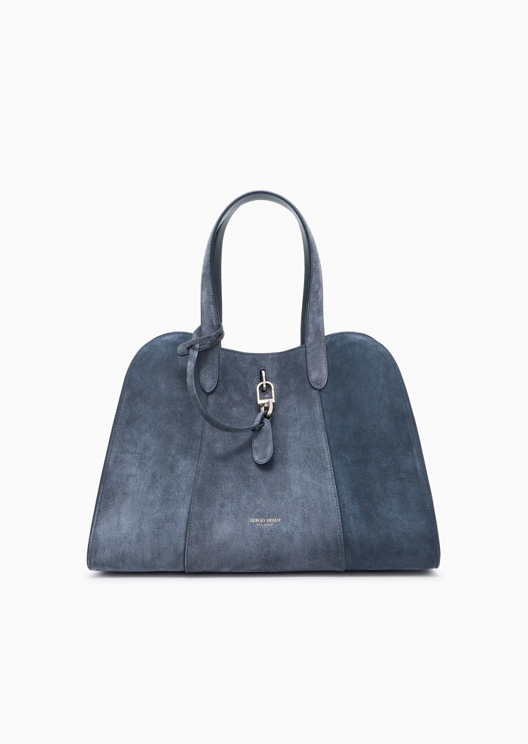 Giorgio Armani 女士绒面复古商务通勤单肩手提包