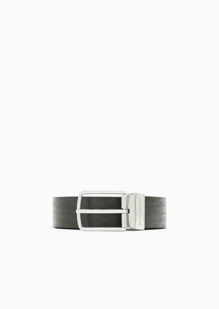 Emporio Armani 男士双面两用压花商务休闲针扣腰带