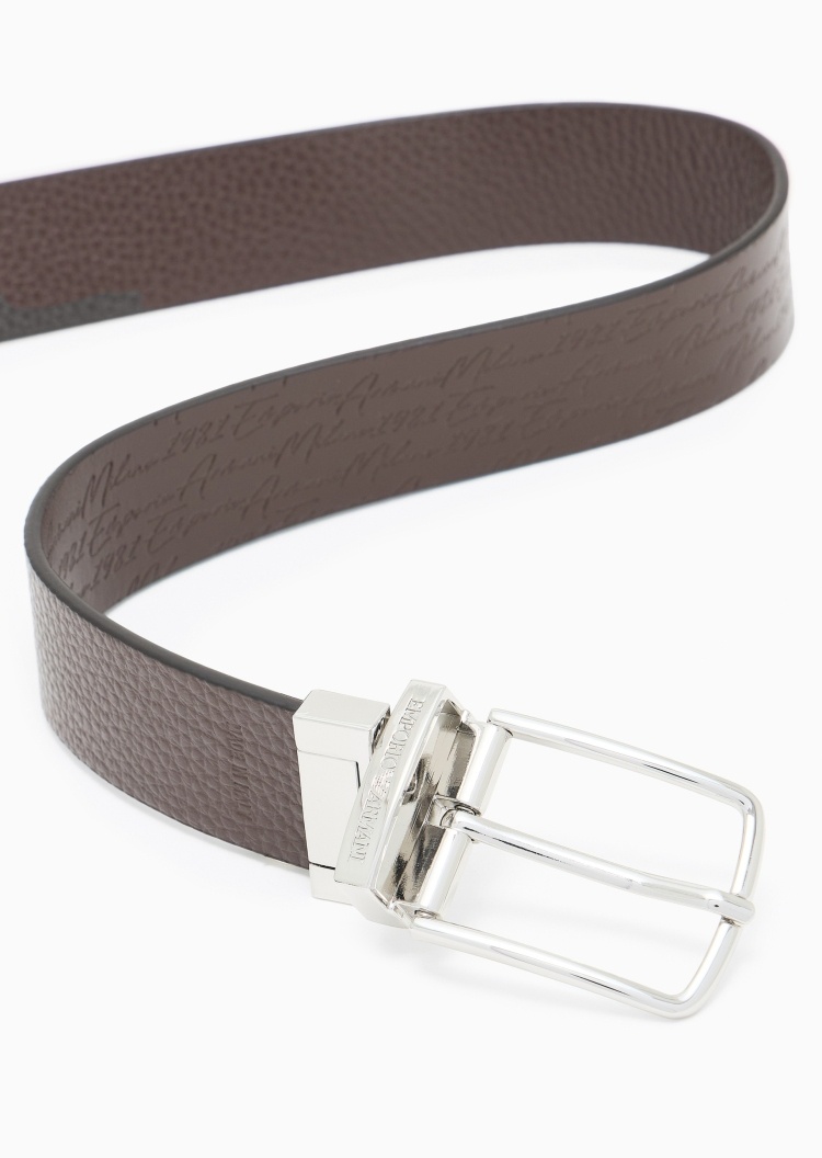 Emporio Armani 男士双面两用压花商务休闲针扣腰带