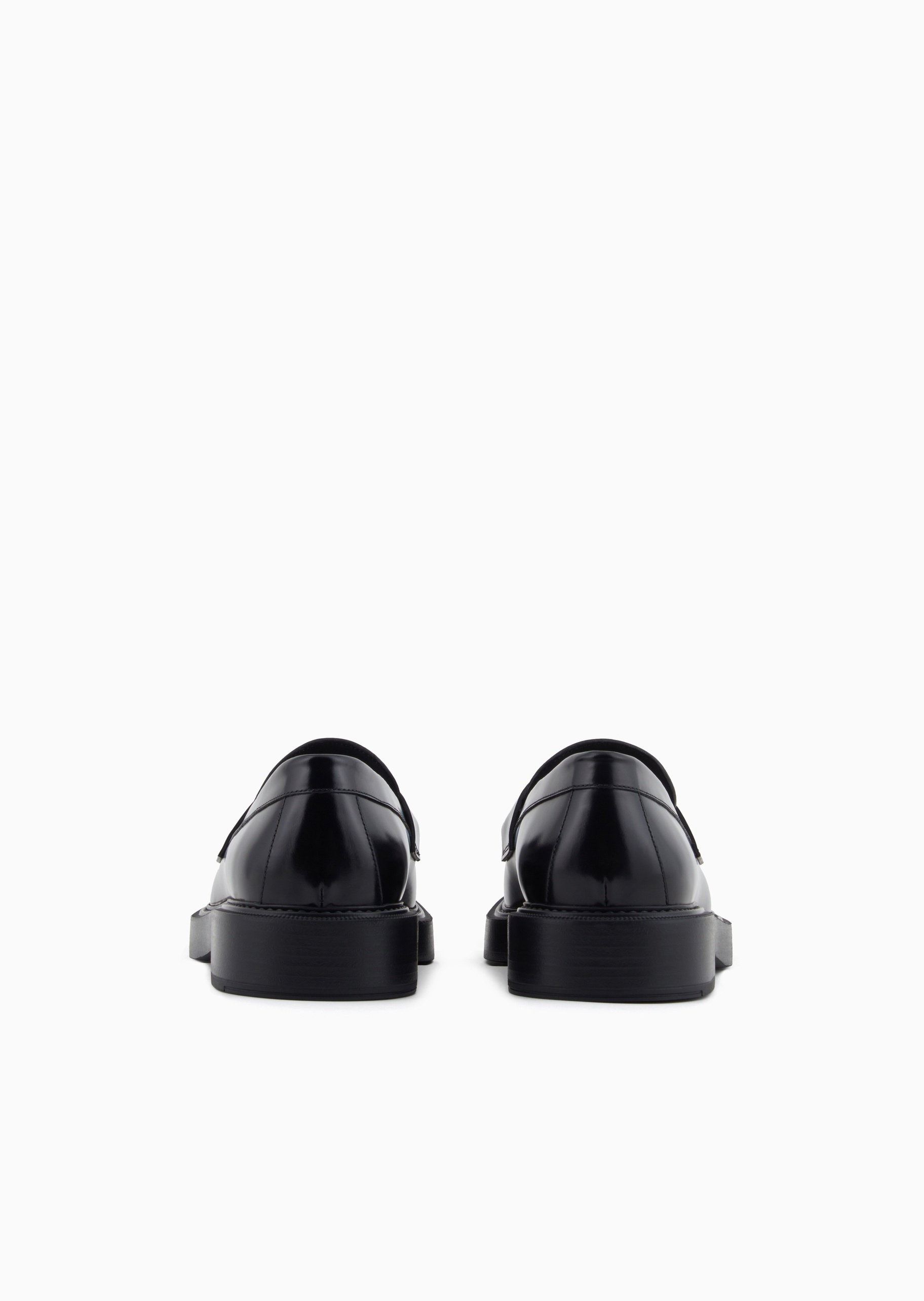 Emporio Armani 男士秀场同款商务通勤牛毛皮复古风乐福鞋