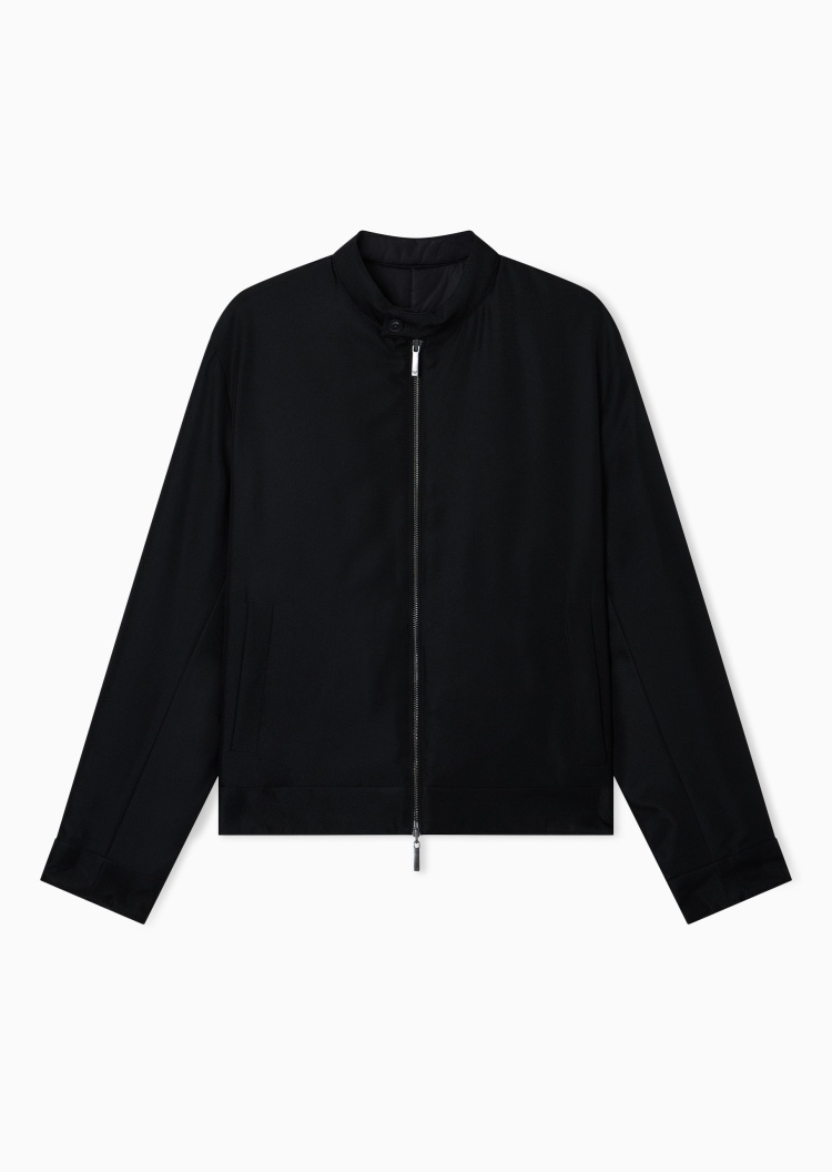 Emporio Armani 男士短款轻薄长袖立领正反两穿拉链棉服