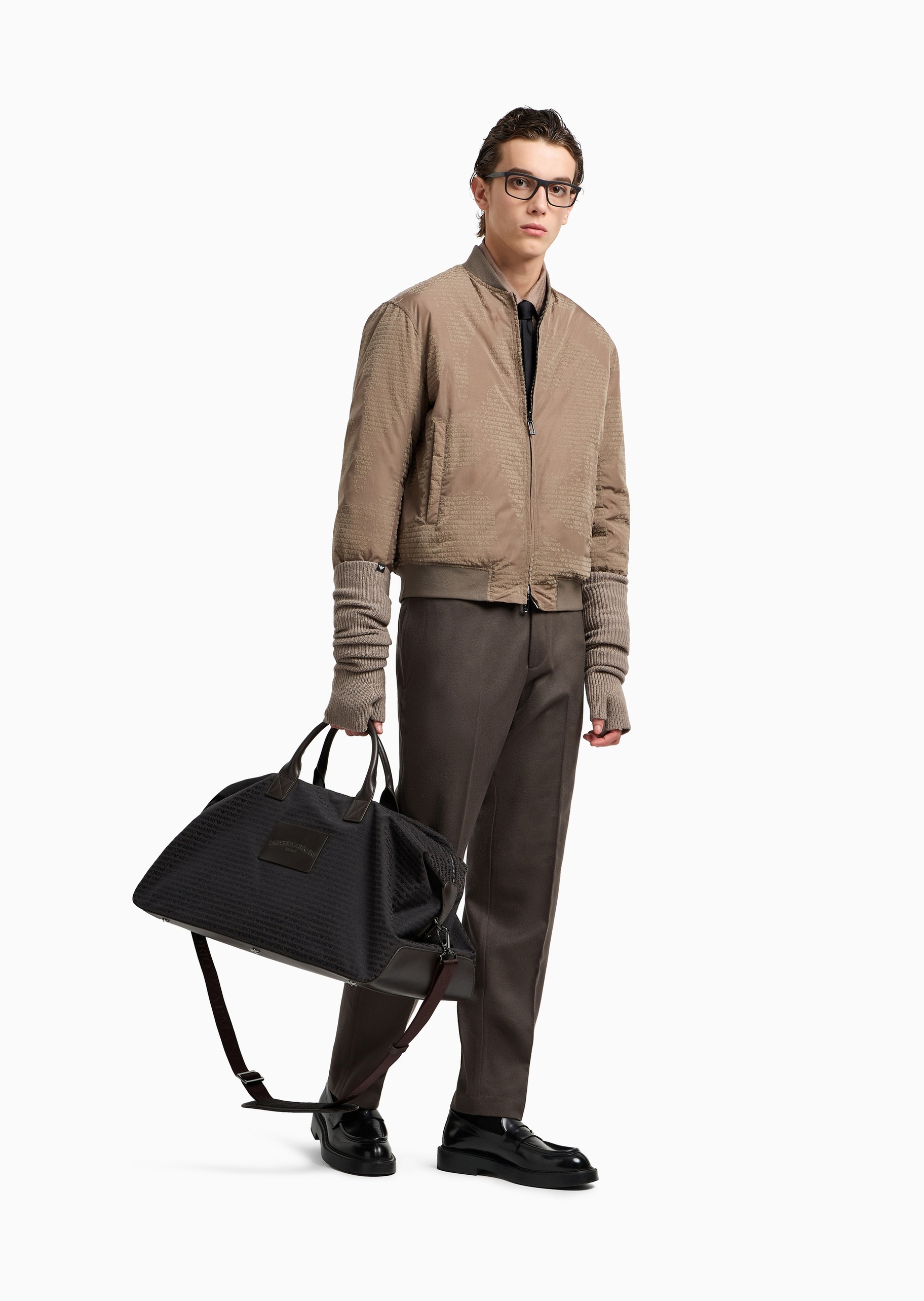 Emporio Armani 男士80白鸭绒棒球领短款通勤羽绒服外套