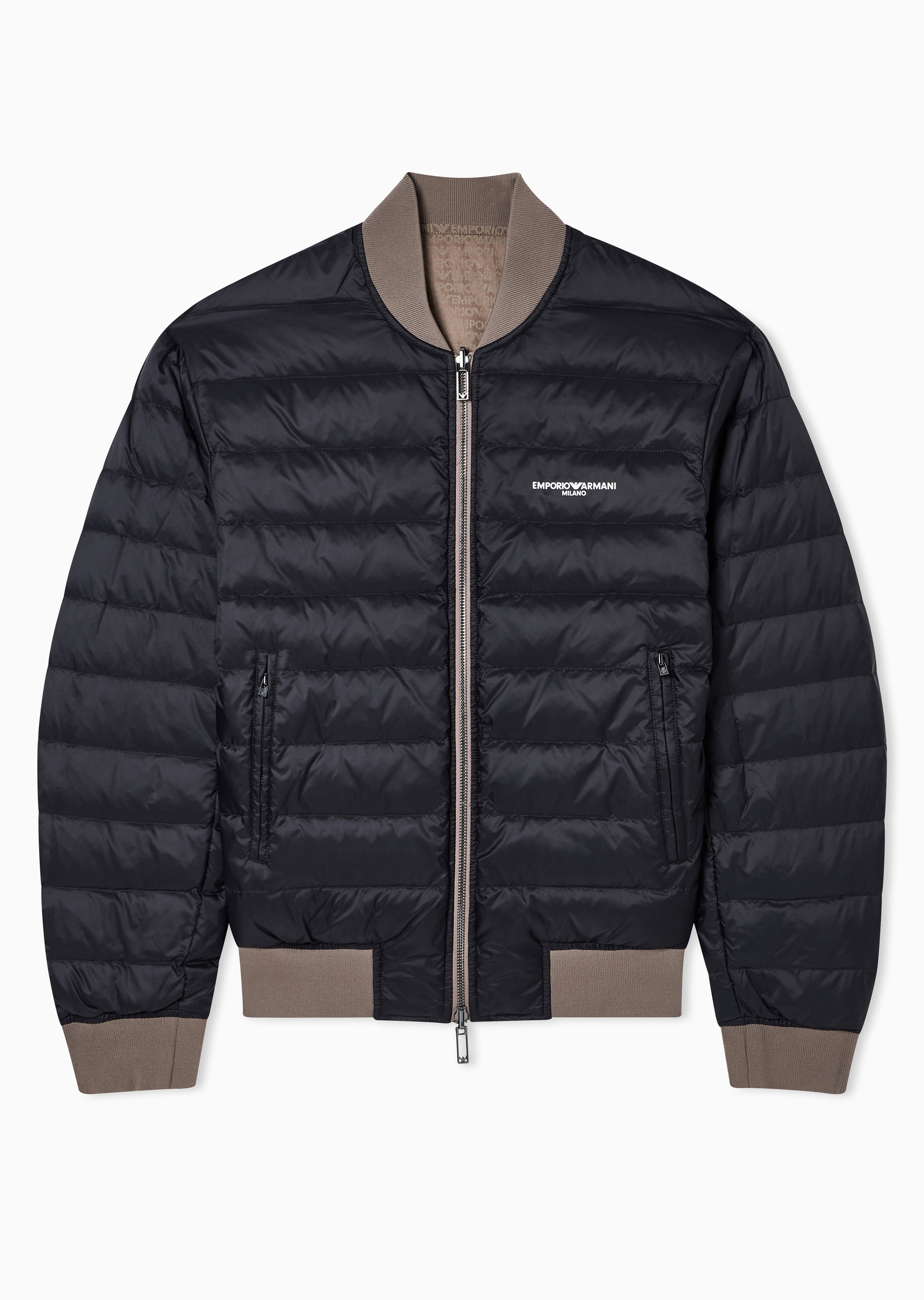 Emporio Armani 男士80白鸭绒棒球领短款通勤羽绒服外套