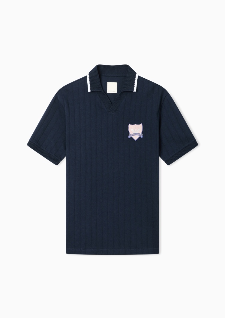 Emporio Armani 男士纯棉短袖V型翻领运动Polo衫