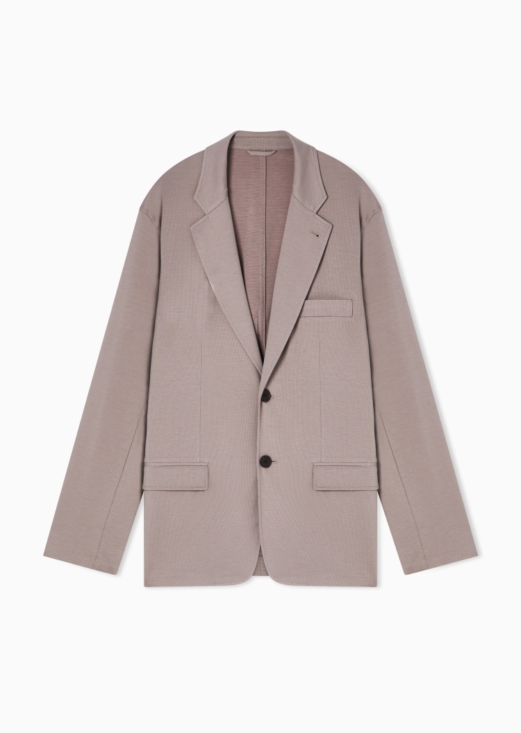 Emporio Armani 男士长袖平驳领单排扣休闲西装外套