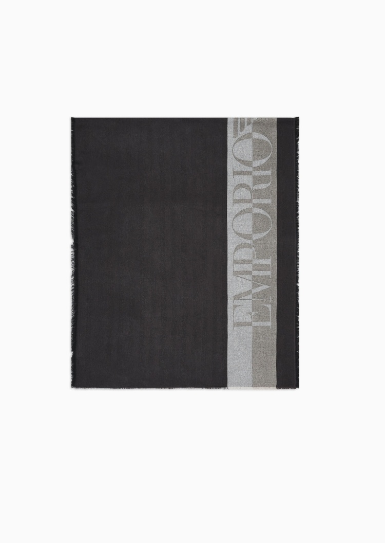 Emporio Armani 男士撞色条纹提花商务休闲通勤围巾