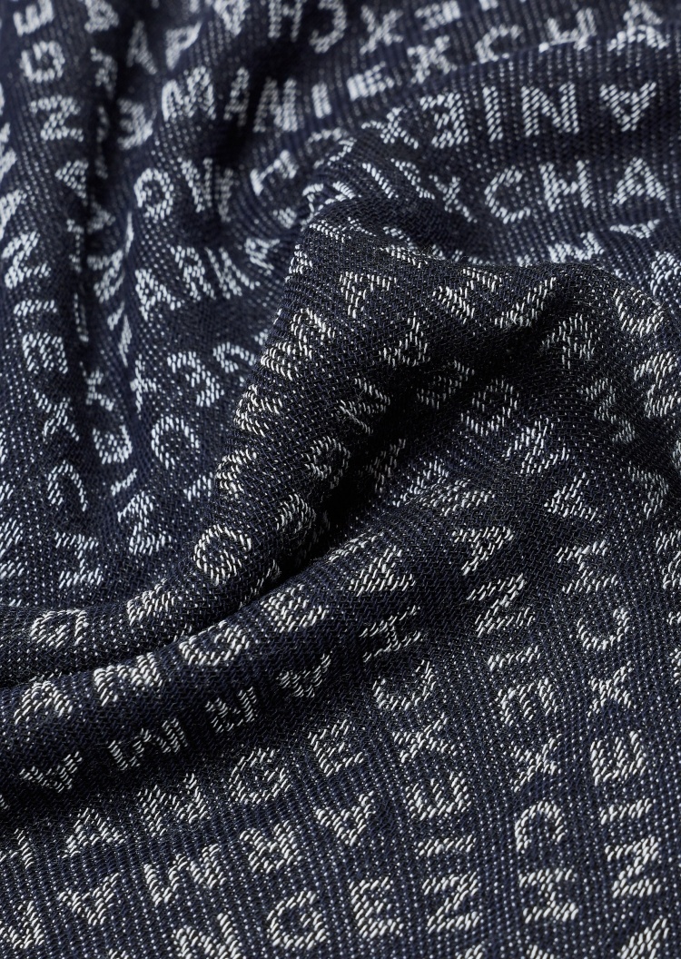 ARMANI EXCHANGE 男士长方形短穗满印字母时尚围巾
