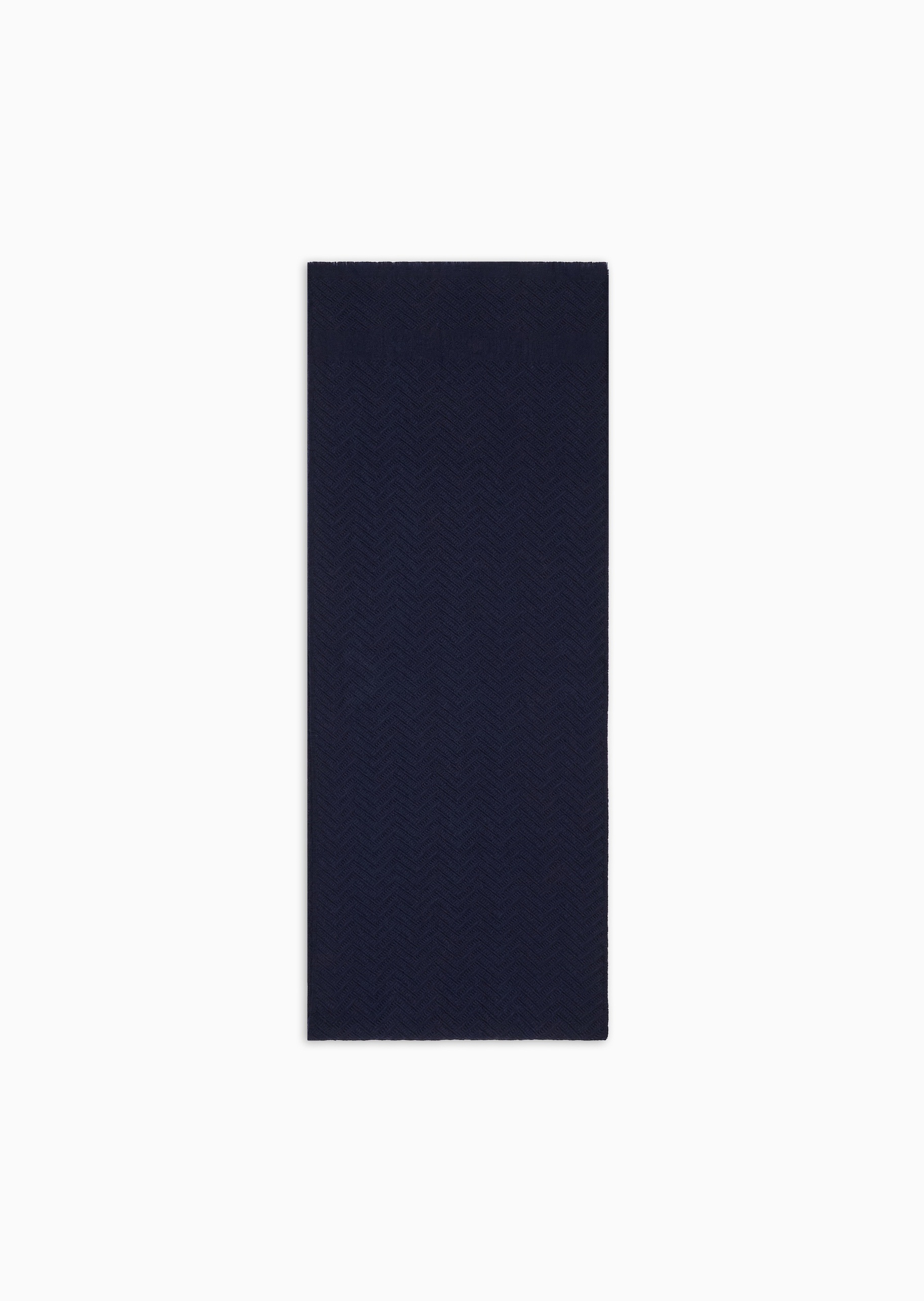 Emporio Armani 男士绵羊毛提花商务户外保暖围巾