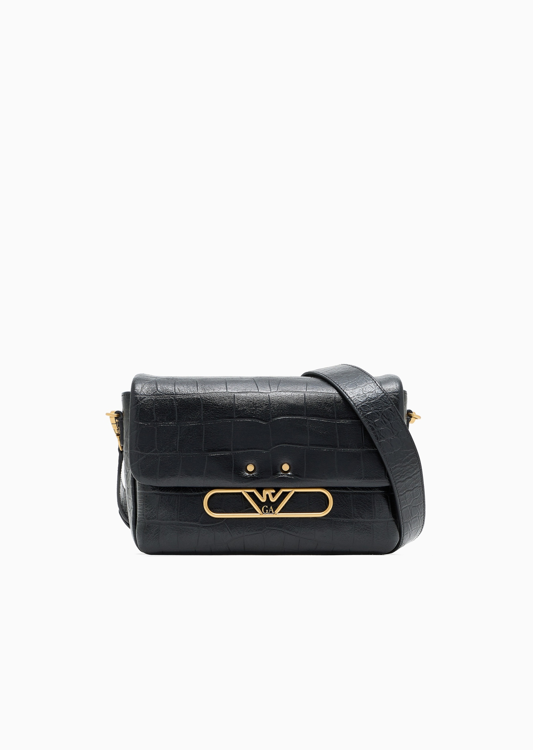 Emporio Armani 女士牛皮革翻盖可拆卸肩带单肩商务斜挎包