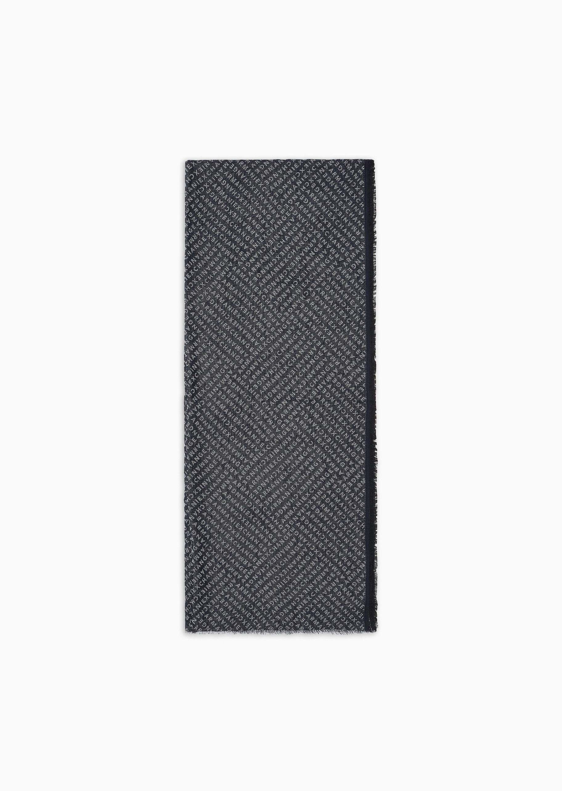ARMANI EXCHANGE 男士长方形短穗满印字母时尚围巾