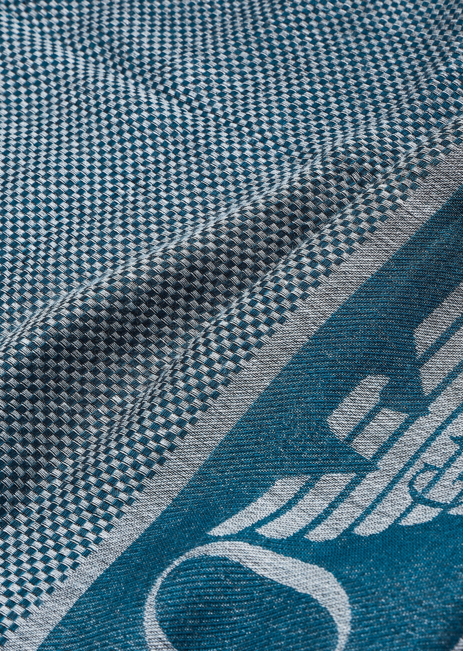 Emporio Armani 女士撞色格纹提花商务休闲披肩围巾外搭