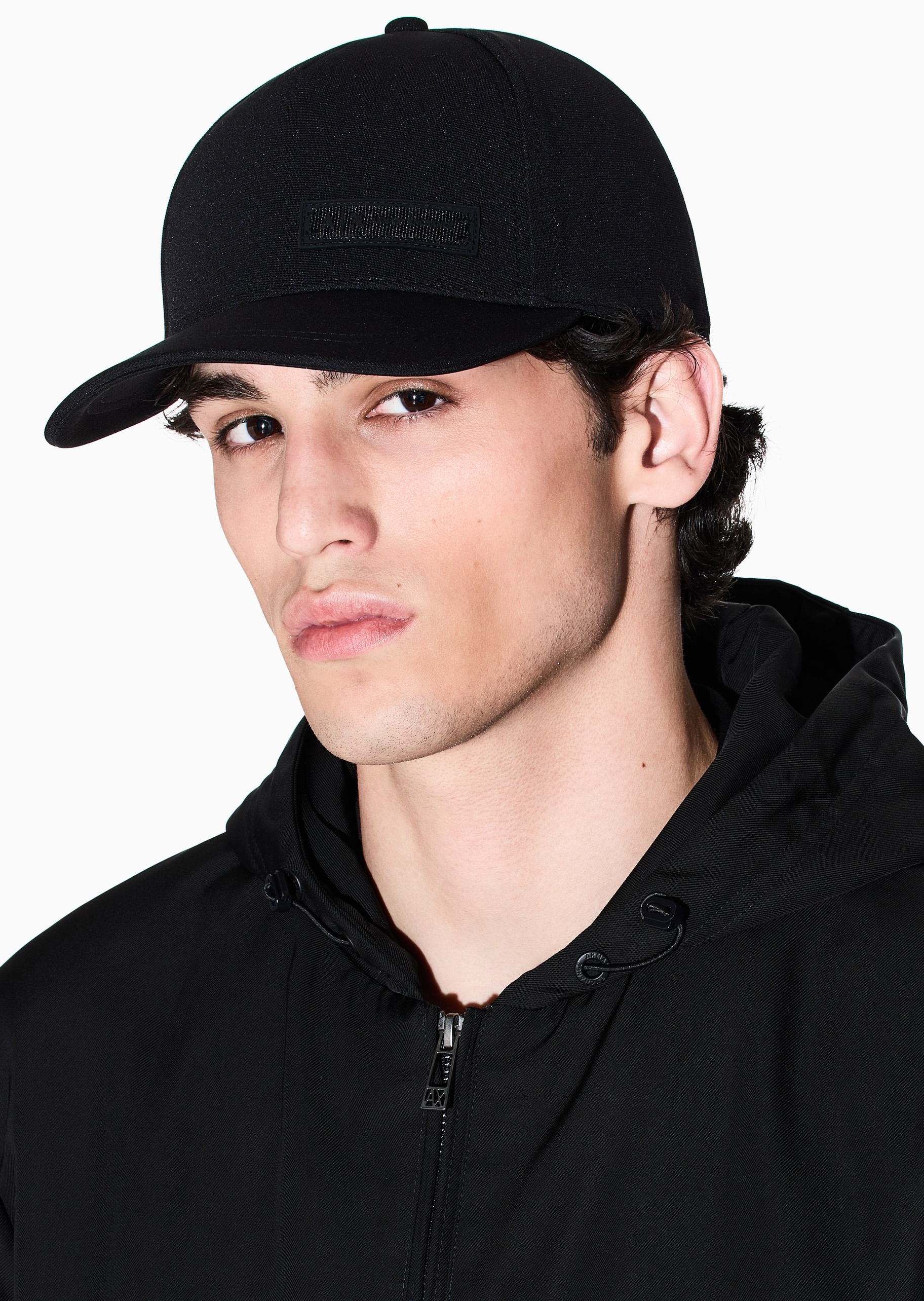 ARMANI EXCHANGE 男士圆顶弯檐标识贴片休闲棒球帽