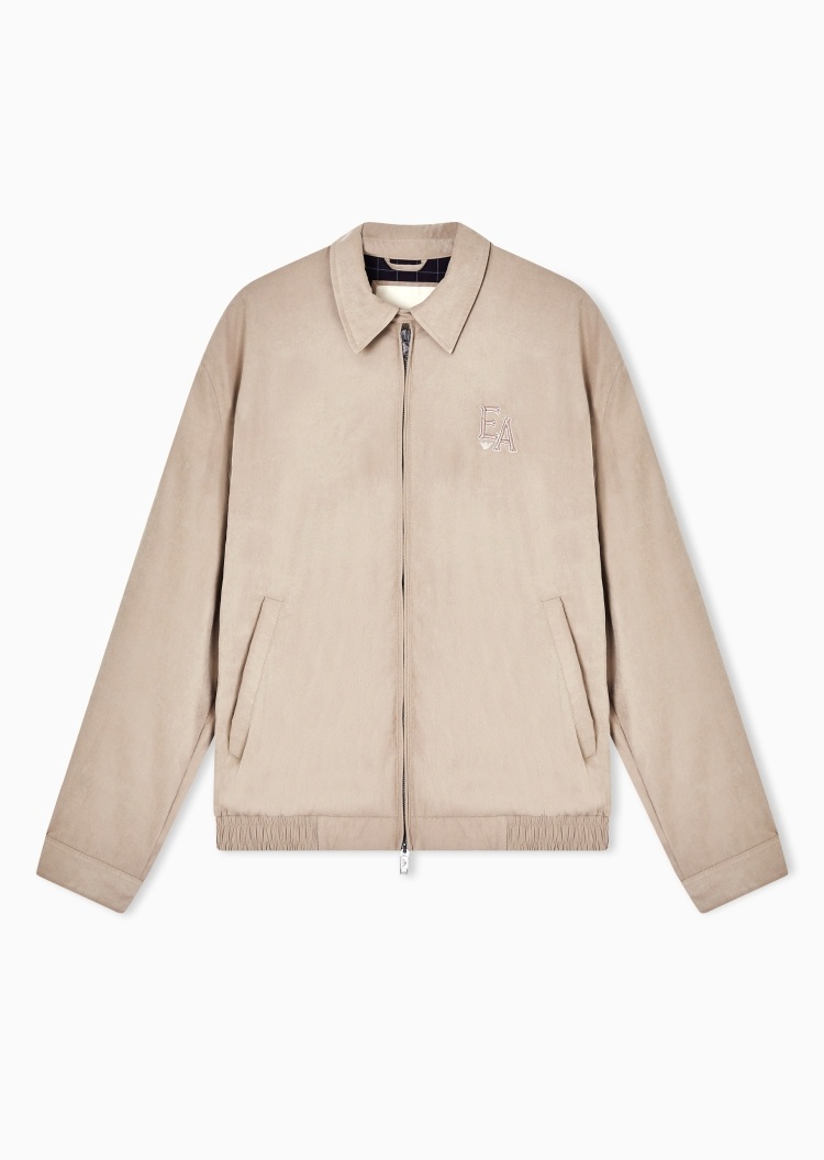 Emporio Armani 男士长袖翻领拉链门襟刺绣休闲夹克