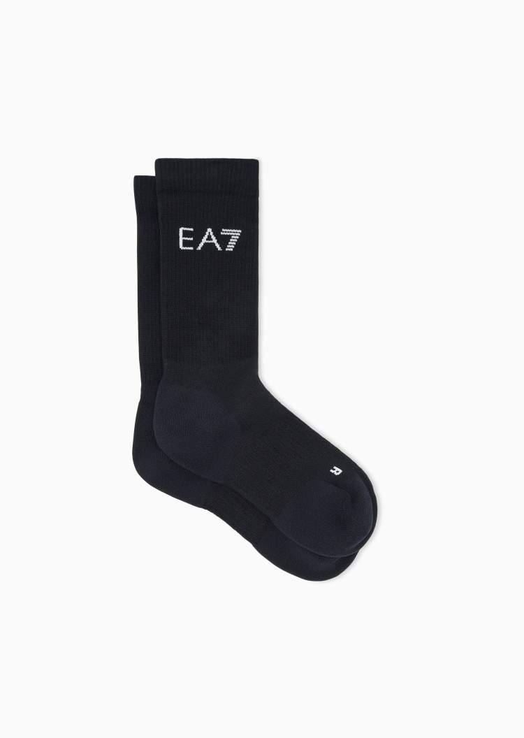 EA7 男女同款微弹中筒撞色提花耐穿运动袜子