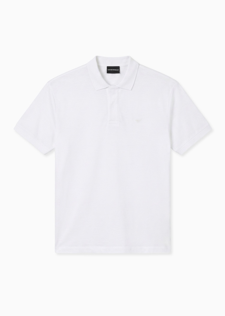 Emporio Armani 男士短袖翻领暗门襟商务休闲凉感Polo衫