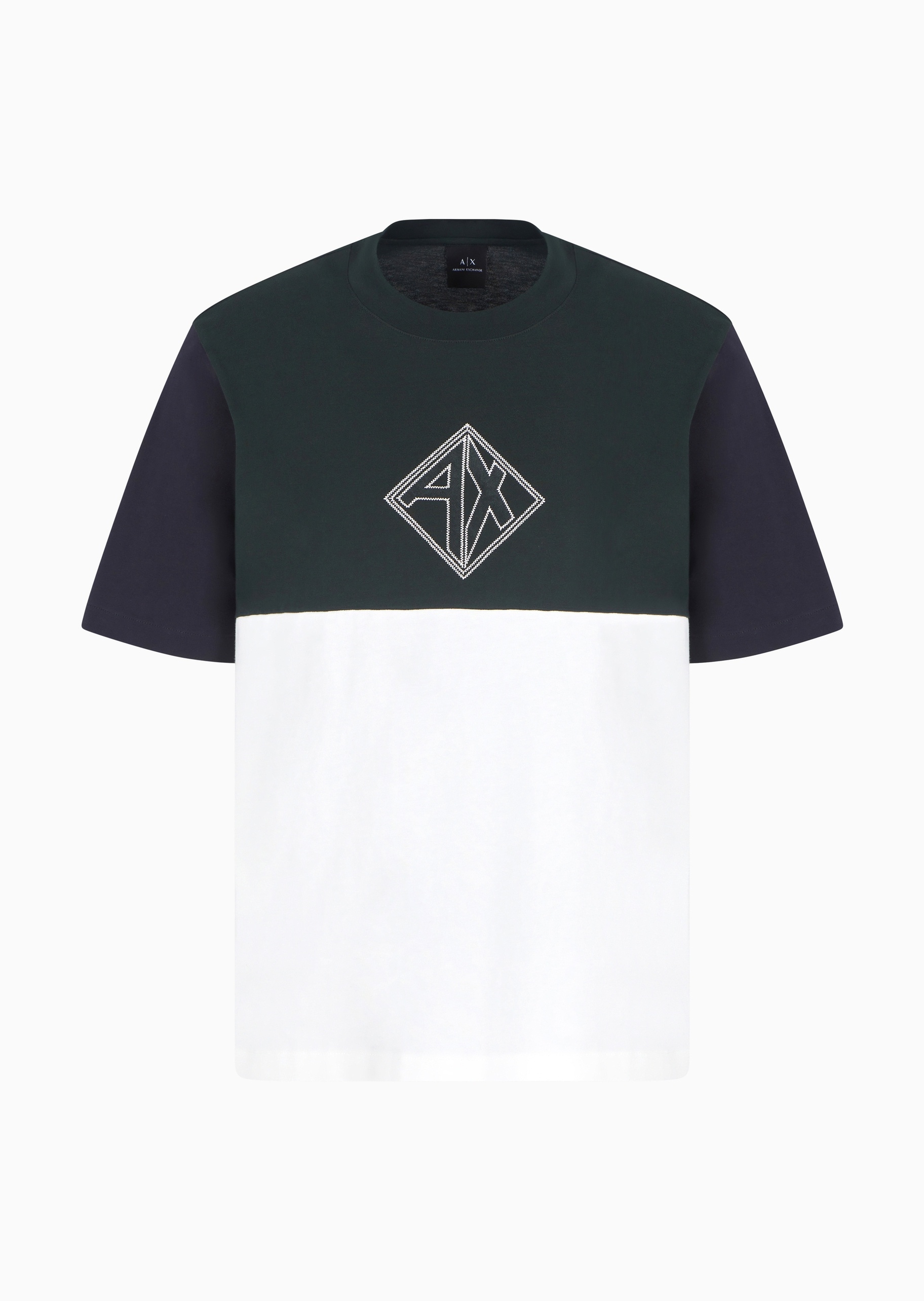 ARMANI EXCHANGE 男士全棉宽松短袖圆领创意标识T恤