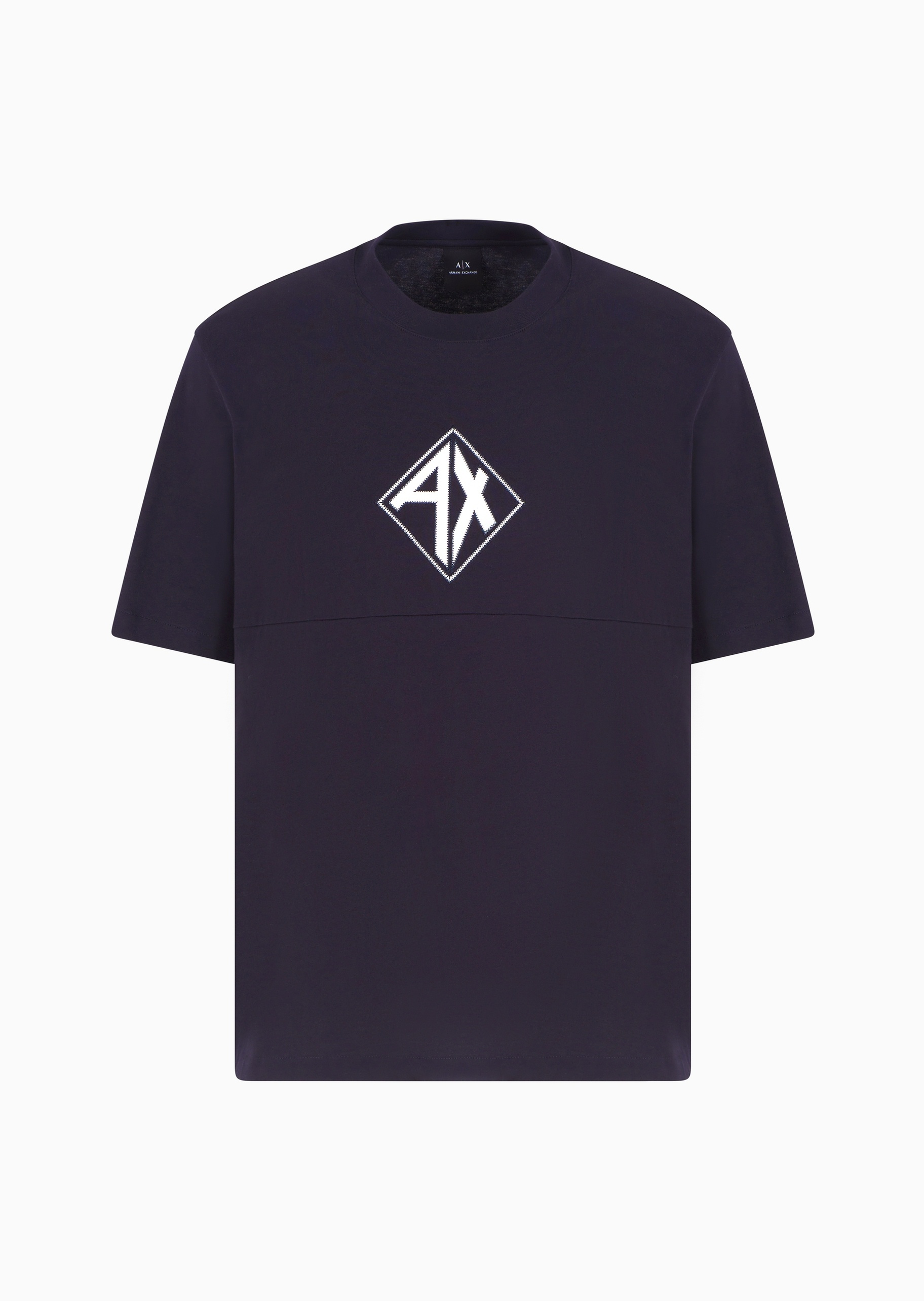 ARMANI EXCHANGE 男士全棉宽松短袖圆领创意标识T恤