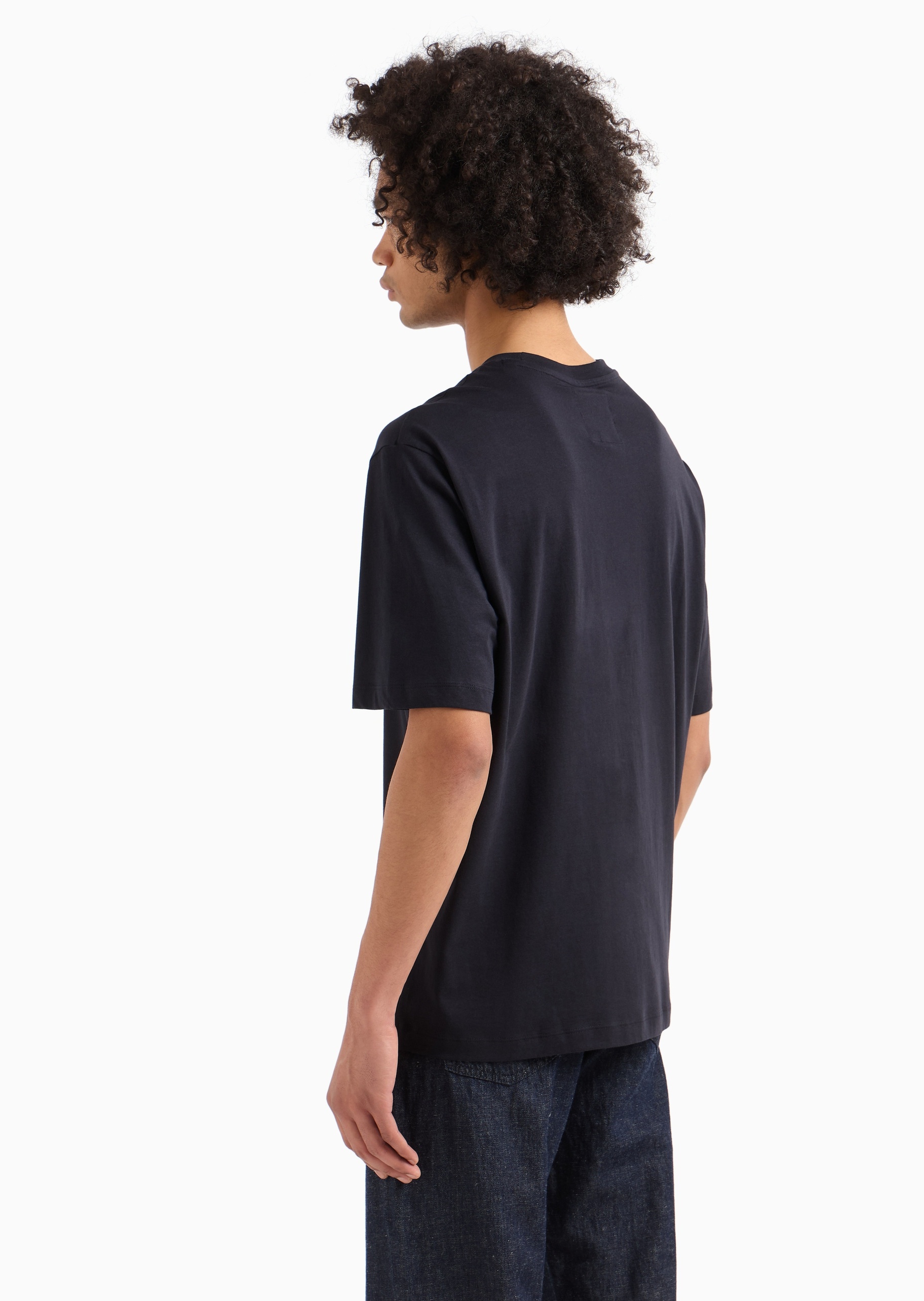 ARMANI EXCHANGE 男女同款纯棉宽松短袖圆领刺绣贴袋T恤