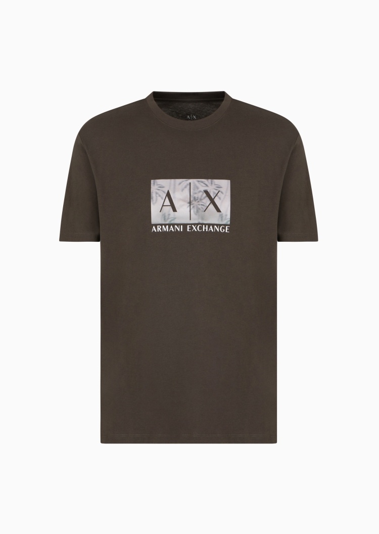 ARMANI EXCHANGE 男士全棉合身短袖圆领个性印花T恤