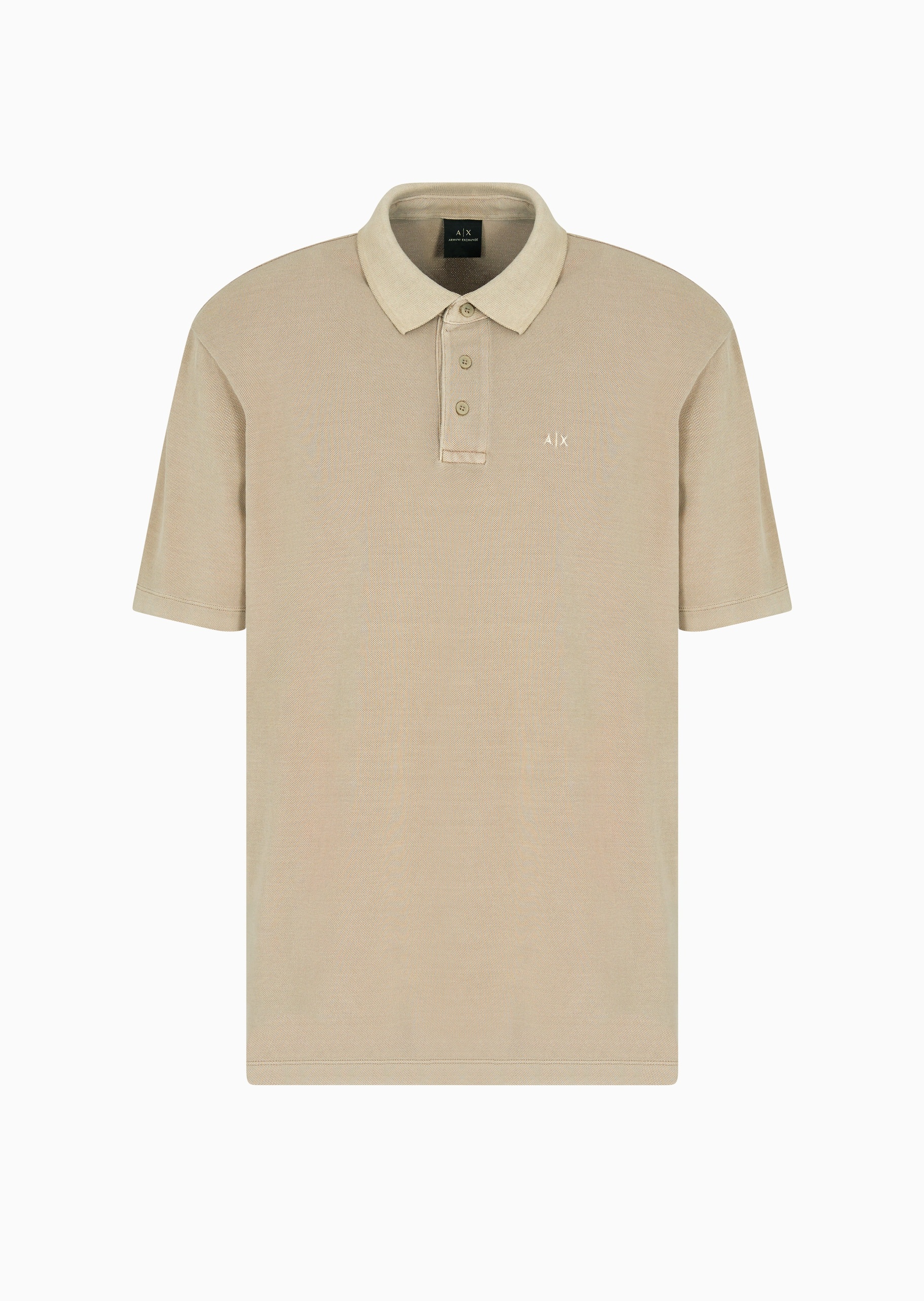 ARMANI EXCHANGE 男士全棉合身短袖翻领纯色Polo衫