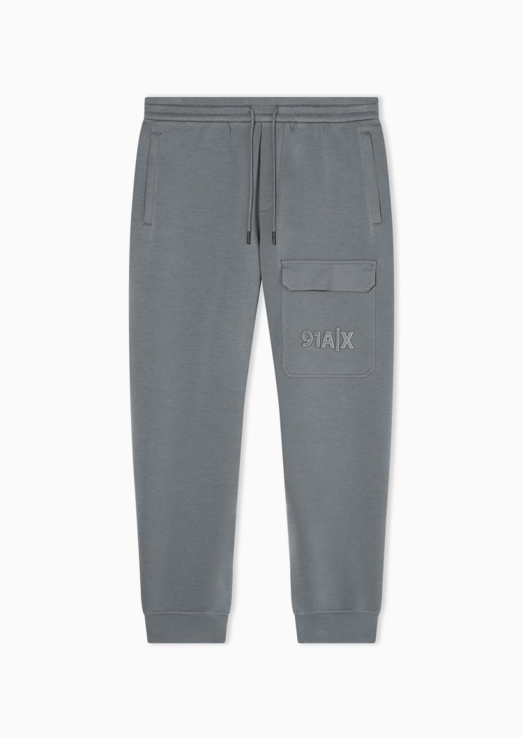 ARMANI EXCHANGE 男士重磅宽松系带长款锥形束脚刺绣卫裤