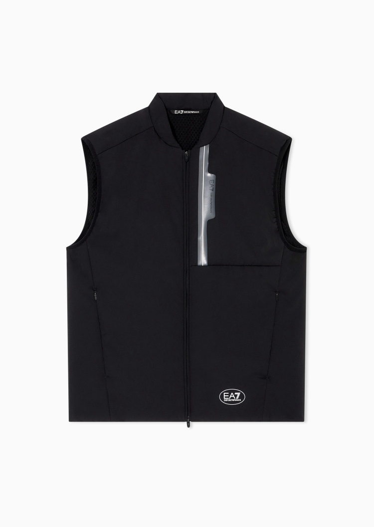 EA7 男士撞色直身通勤户外棉服马甲外套