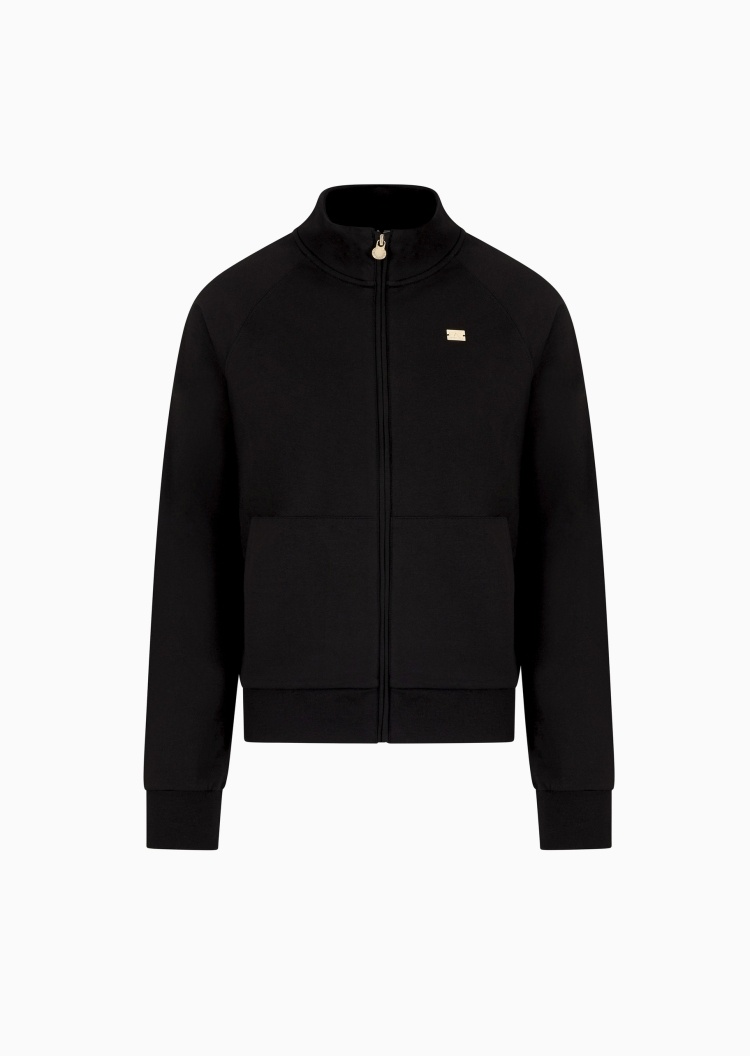 EA7 女士立领拉链开衫针织夹克卫衣外套