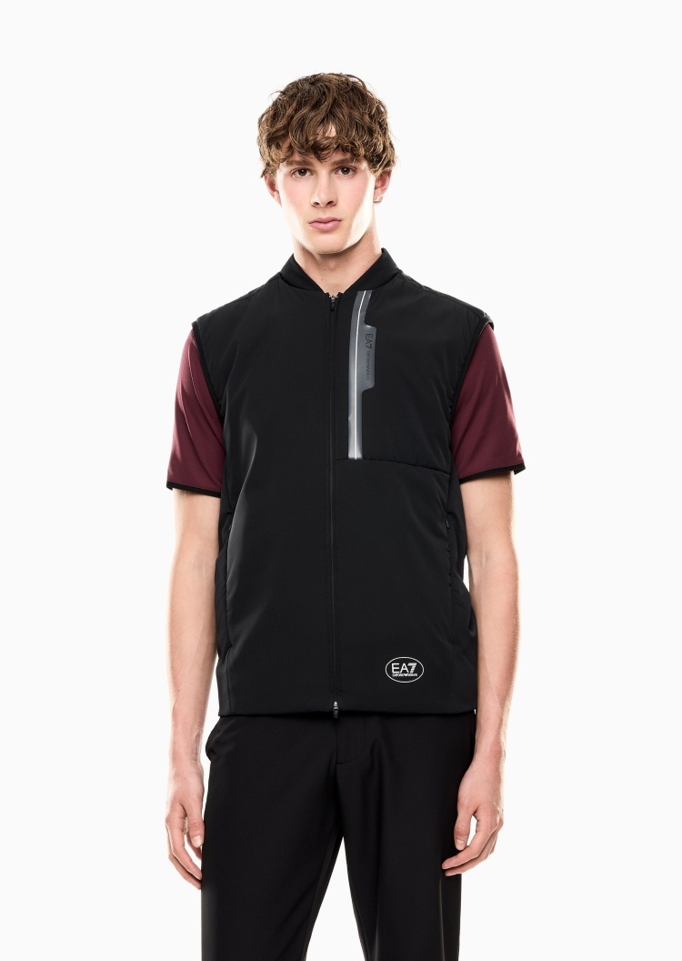 EA7 男士撞色直身通勤户外棉服马甲外套