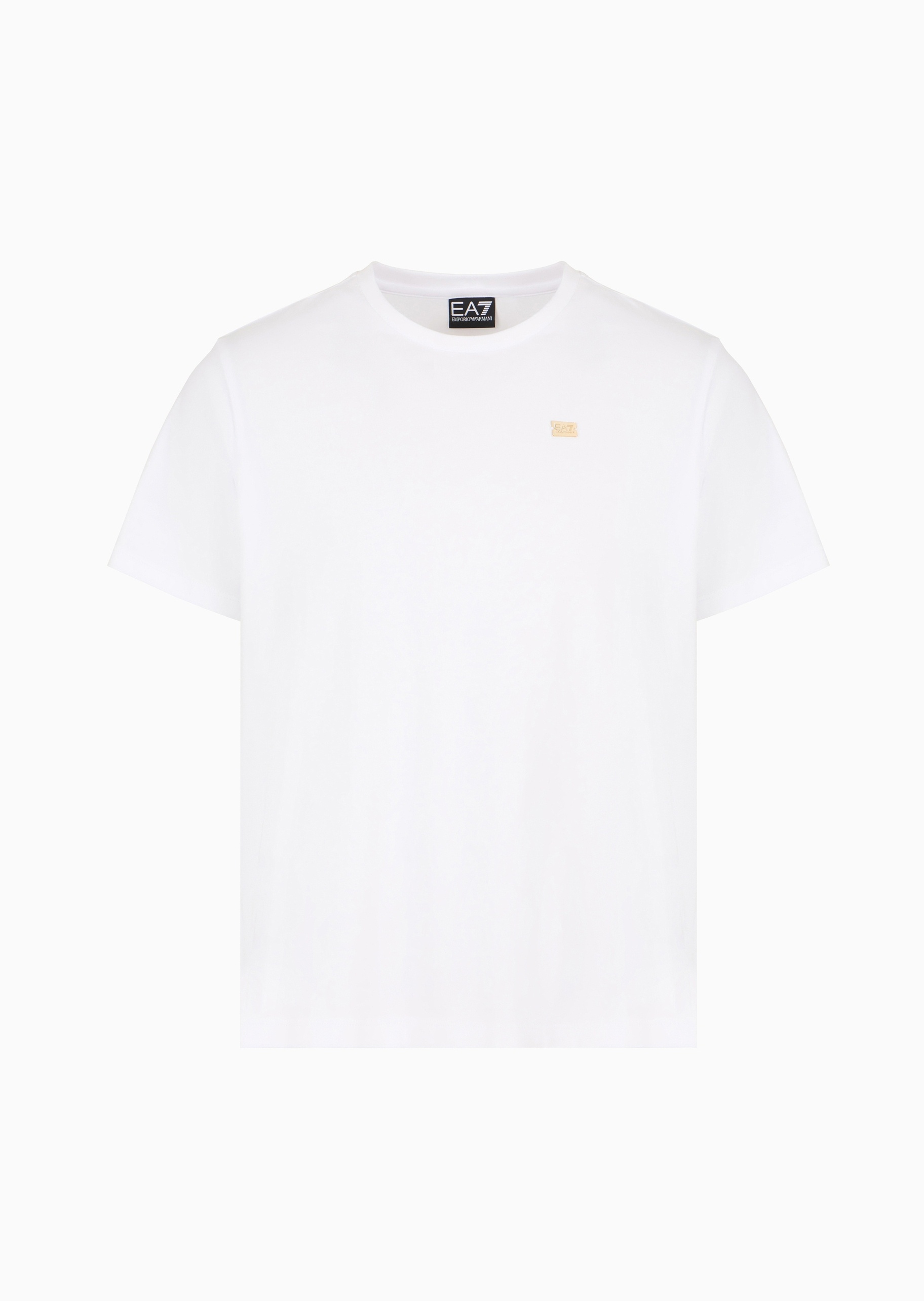 EA7 女士纯棉弹力宽松短袖圆领健身训练T恤