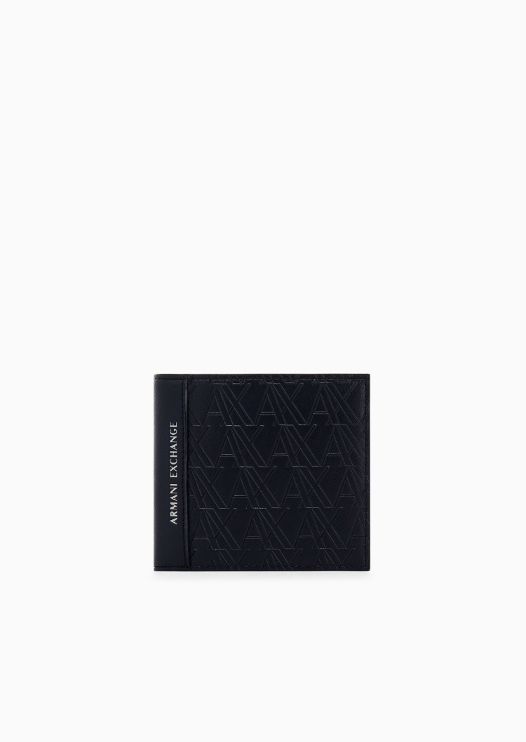 ARMANI EXCHANGE 男士对折短款多卡位翻盖内袋压花手拿钱包