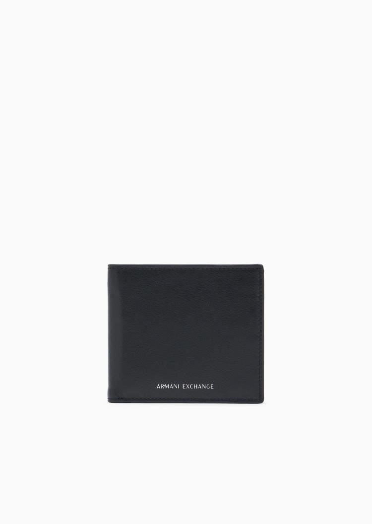 ARMANI EXCHANGE 男士牛皮革对折短款多卡位手拿钱包