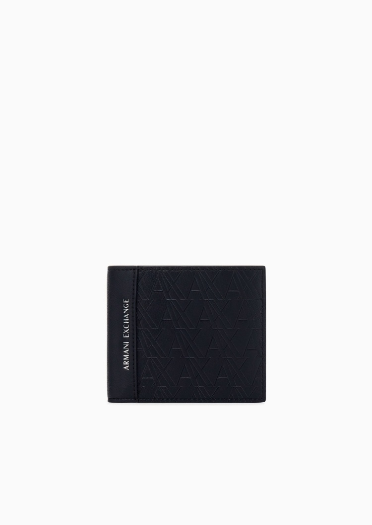 ARMANI EXCHANGE 男士对折短款多卡位压花手拿钱包