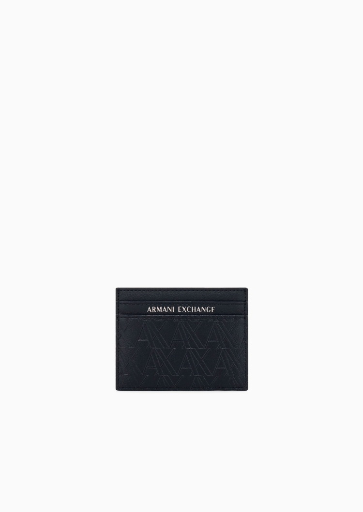 ARMANI EXCHANGE 男士扁平方形多卡位正反两用压花手拿卡夹