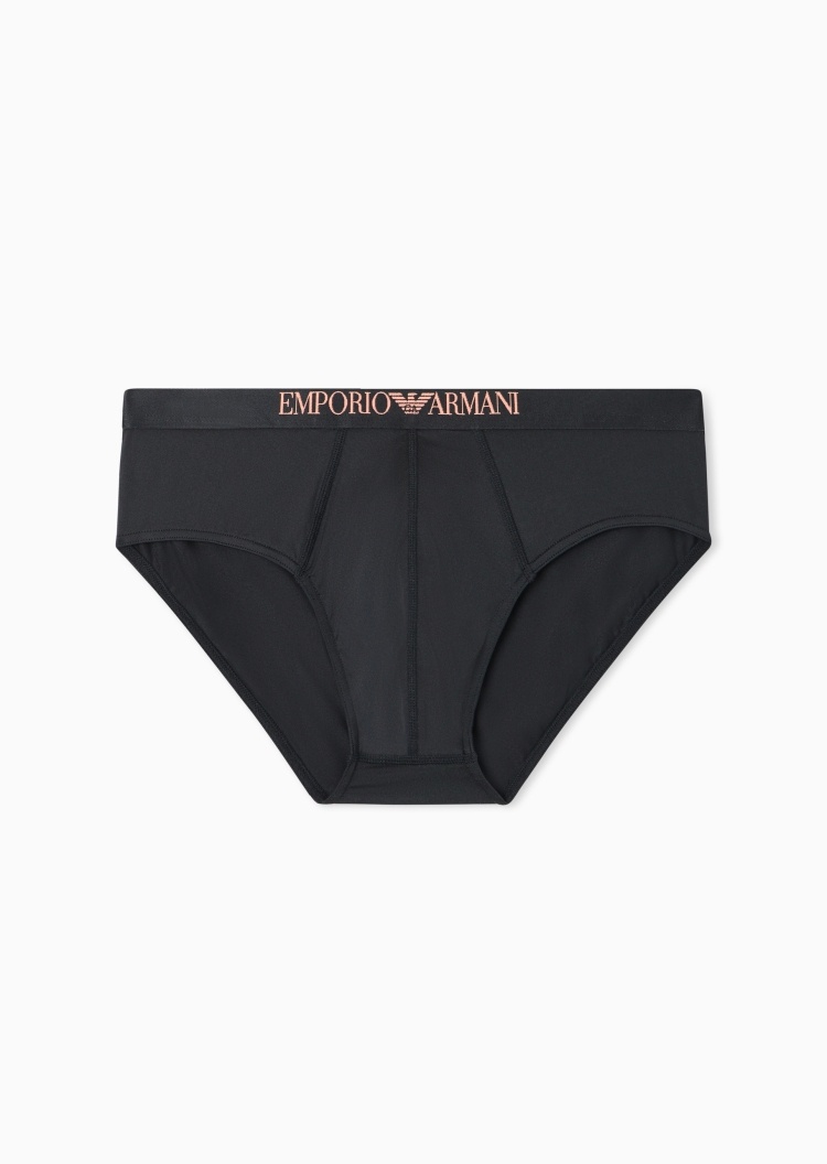 Emporio Armani 男士弹力三角性感刺绣腰边时尚内裤