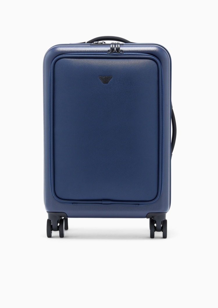 Emporio Armani 男士环绕拉链四滚轮拉杆手提旅行箱