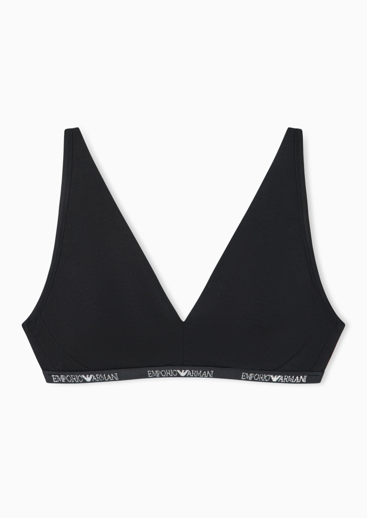 Emporio Armani 女士弹力可调节肩带无钢圈标识饰边文胸