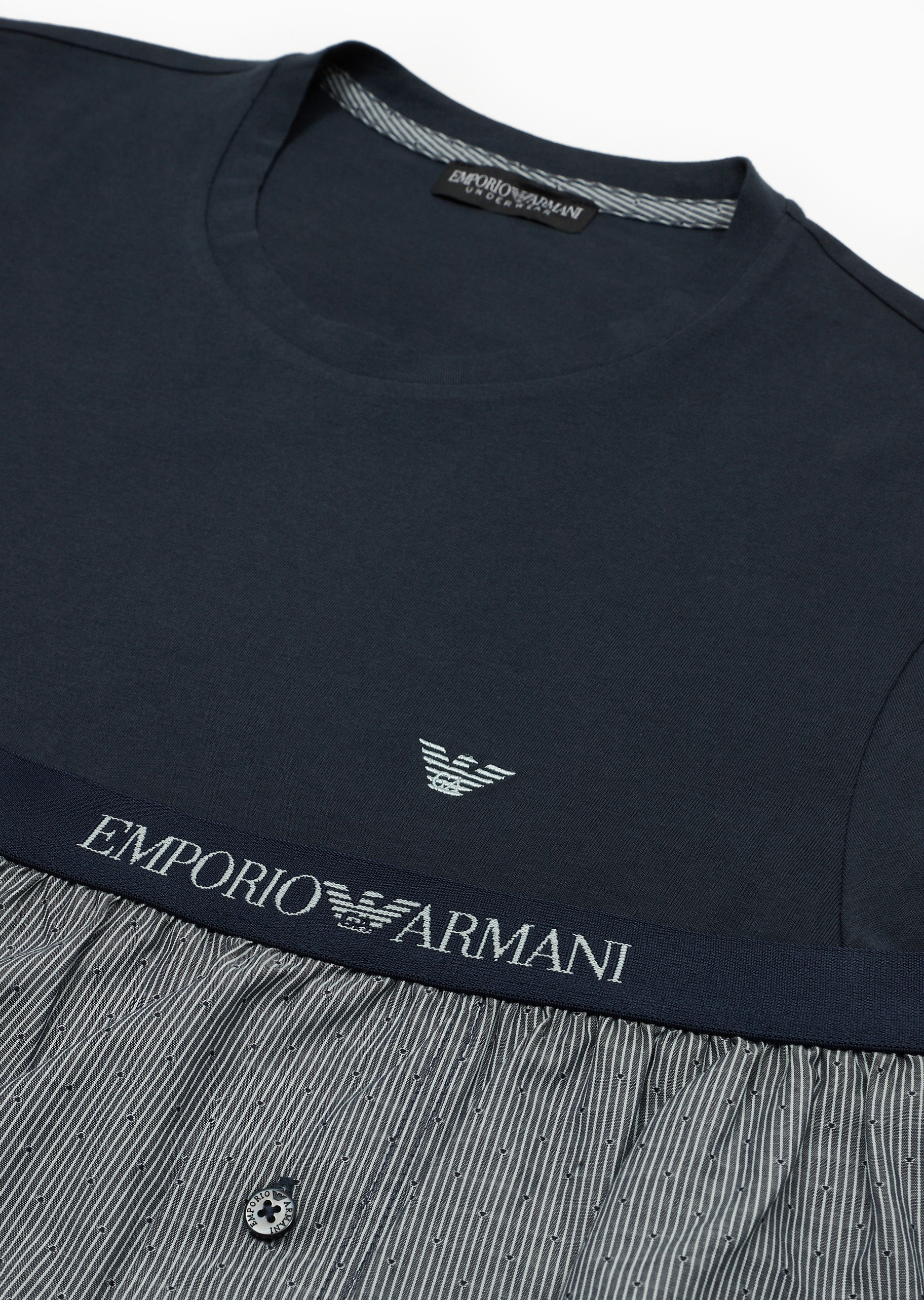 Emporio Armani 男士全棉短袖T恤平角短裤休闲家居睡衣套装