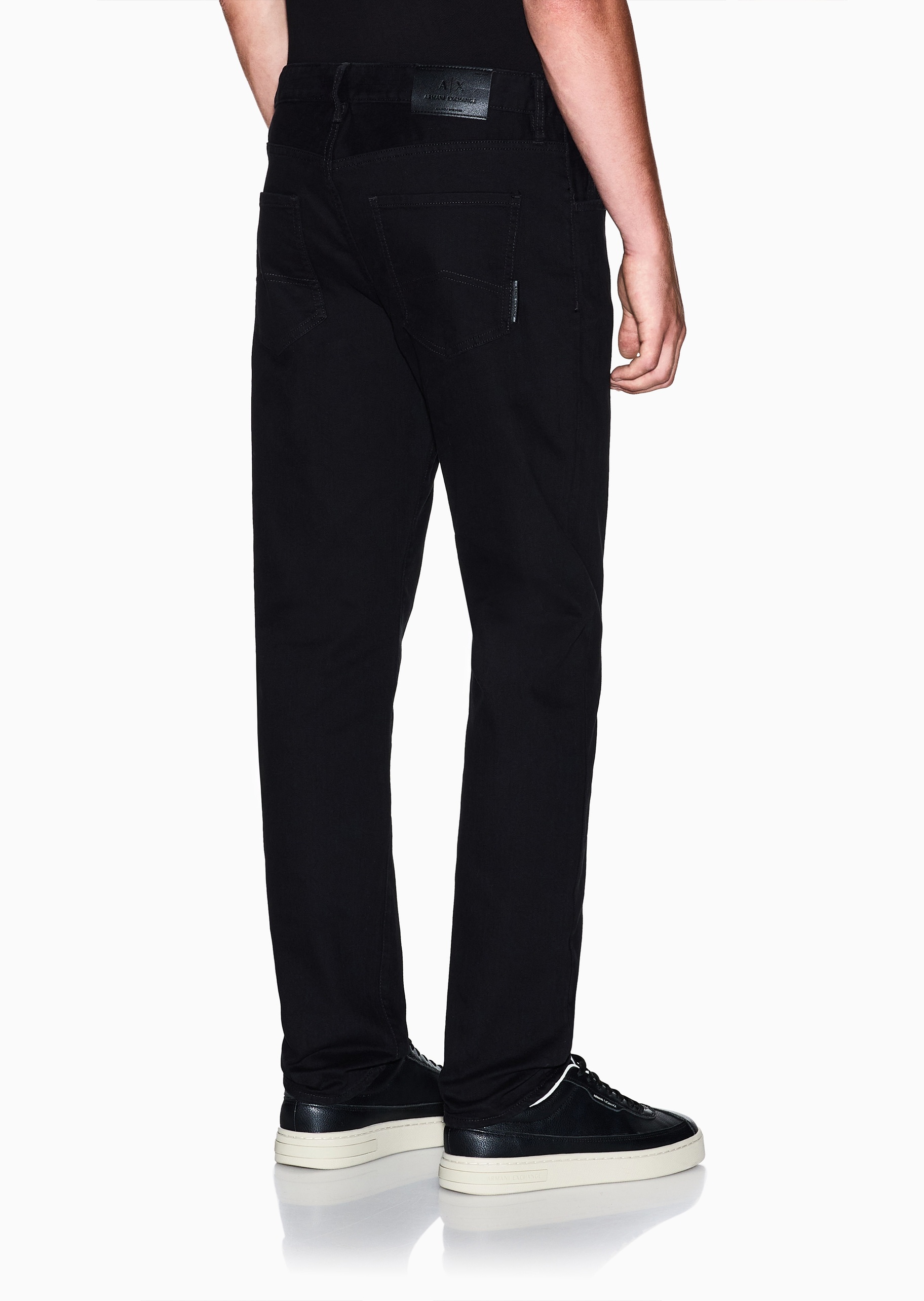 ARMANI EXCHANGE 男士纯棉弹力修身低腰长款直筒窄脚牛仔裤