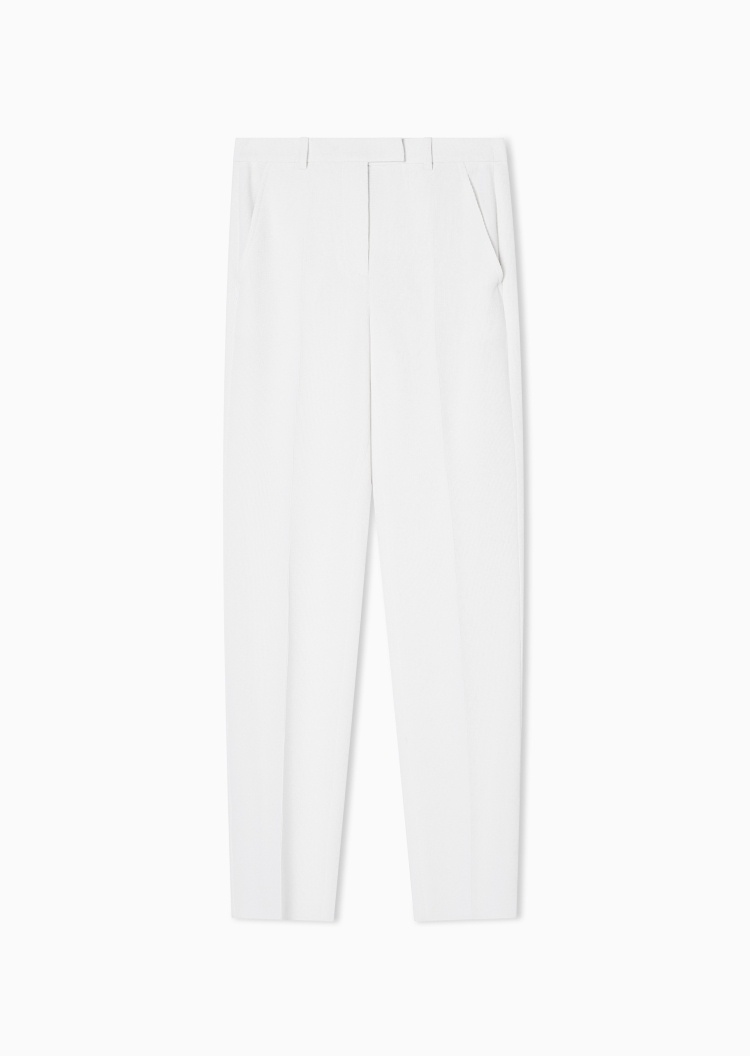 Emporio Armani 女士修身长款直筒经典纯色休闲裤