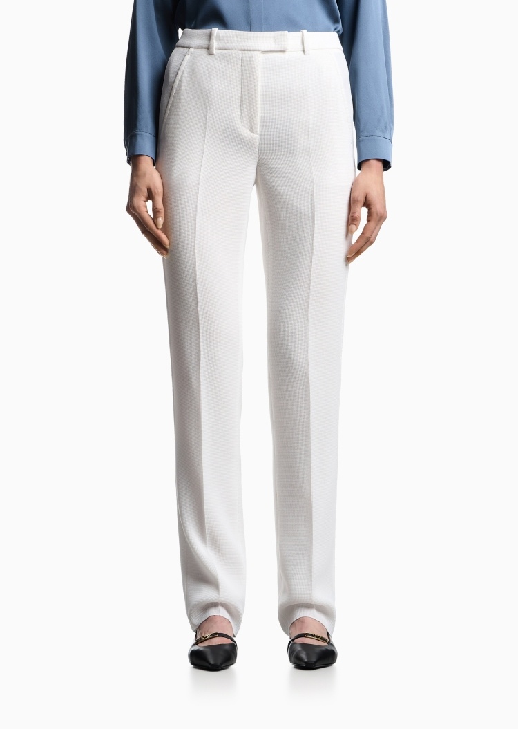 Emporio Armani 女士修身长款直筒经典纯色休闲裤