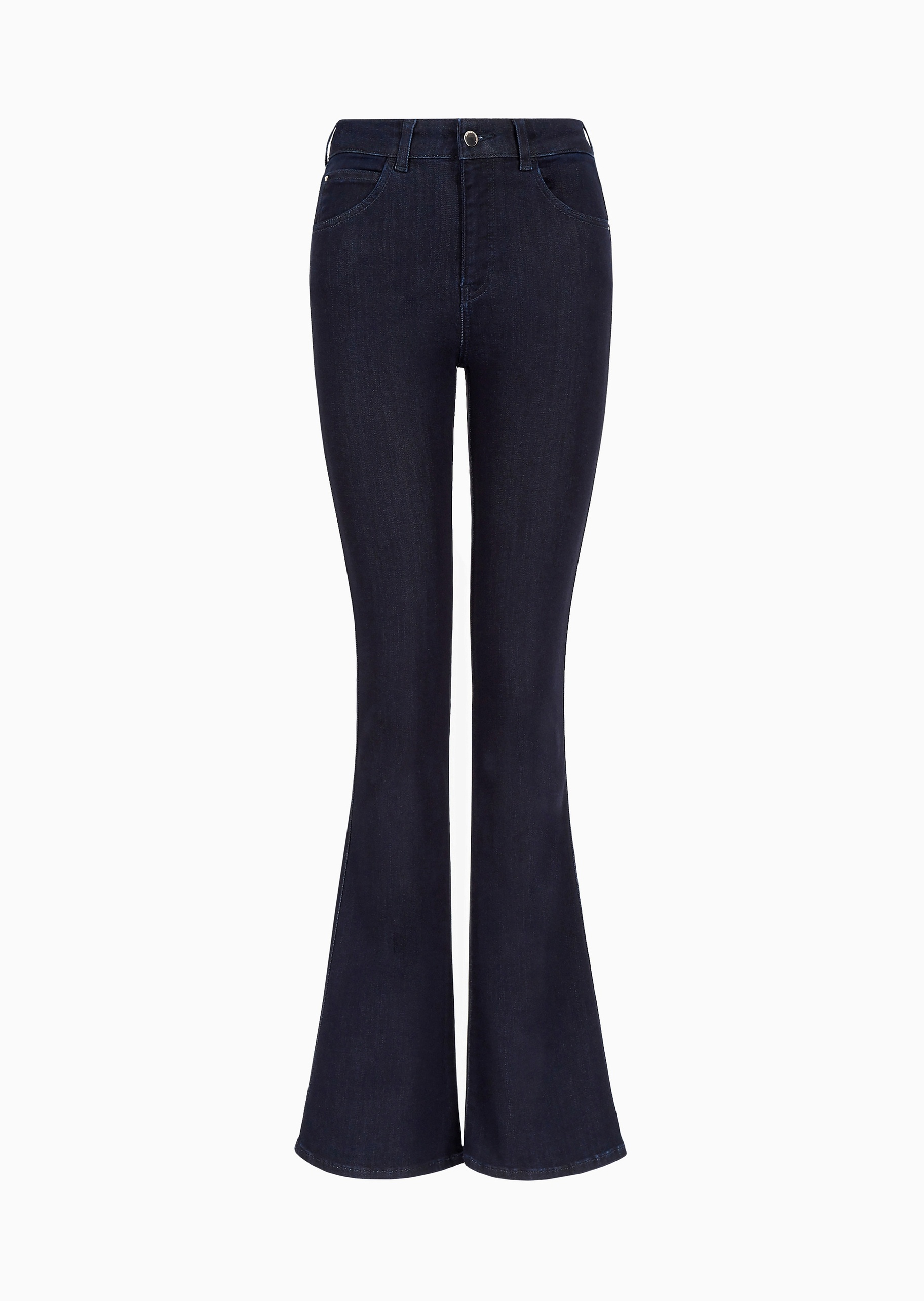 Emporio Armani 女士微弹修身中高腰长款喇叭休闲牛仔裤